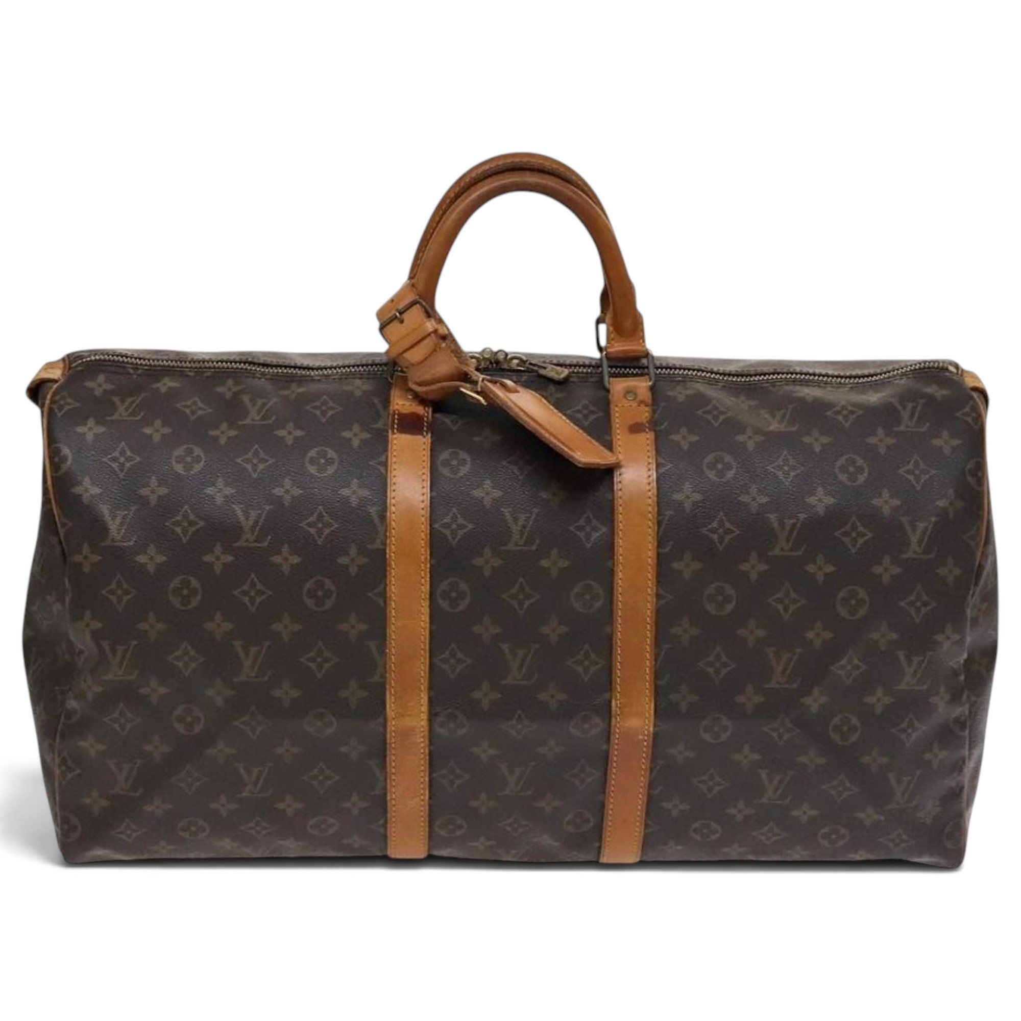 Louis Vuitton Keepall leather travel bag