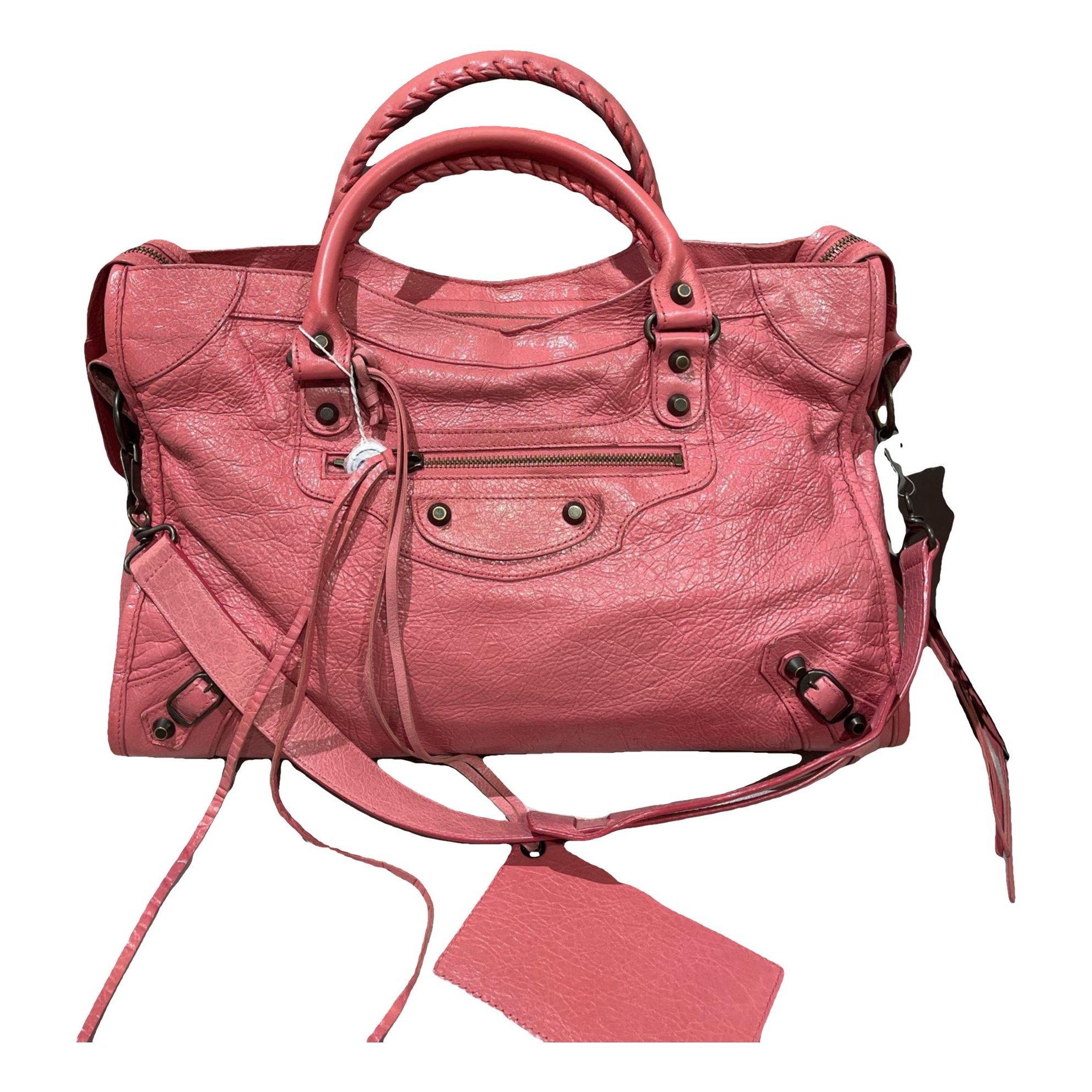 City leather handbag