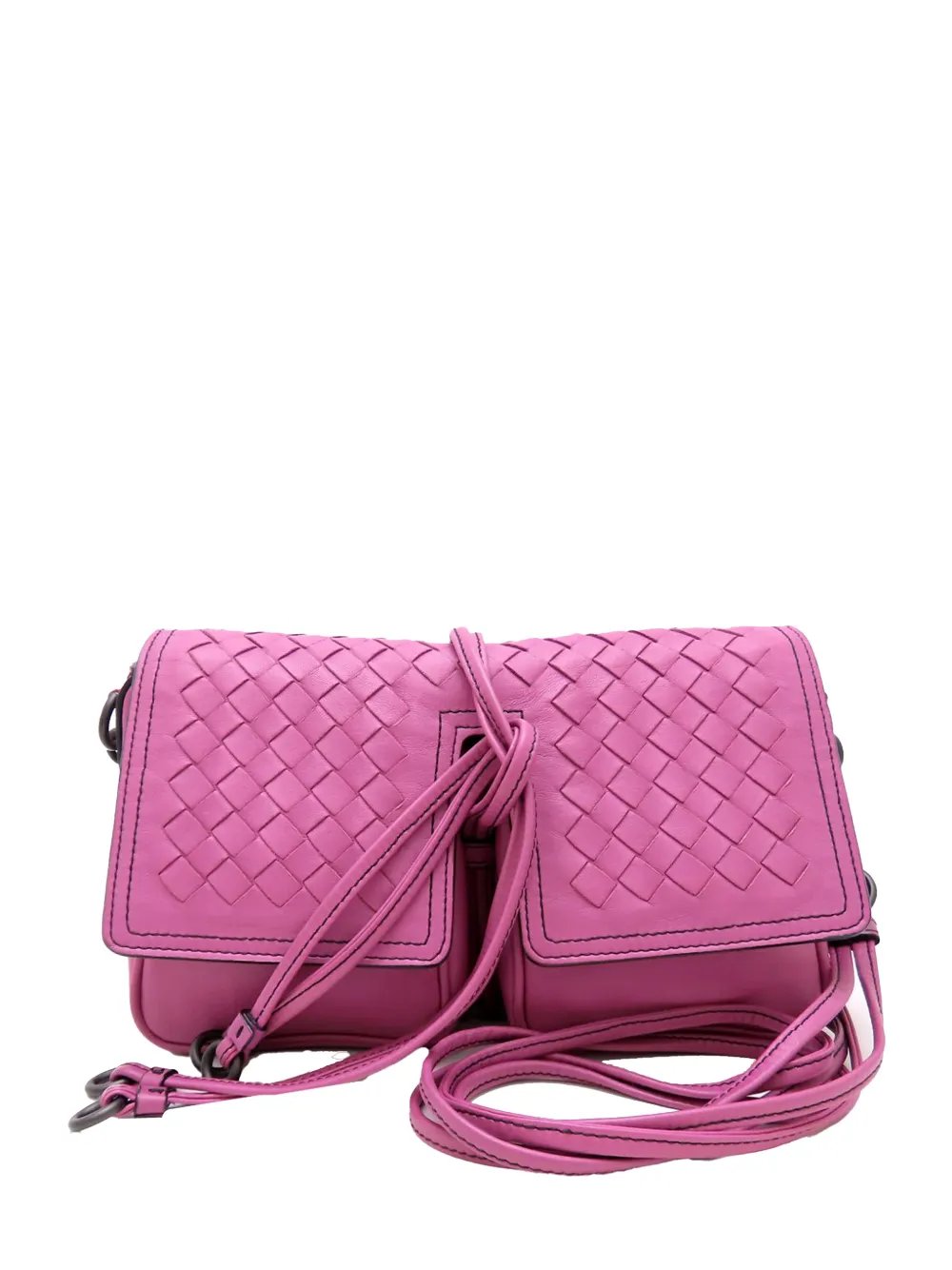 2012-2026 Nappa Intrecciato Double Pocket Flap crossbody bag