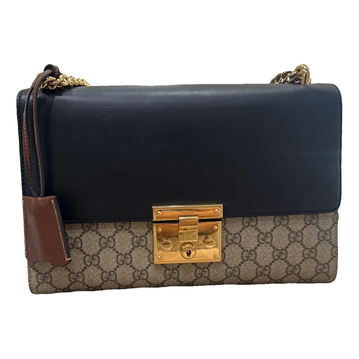 Padlock leather handbag