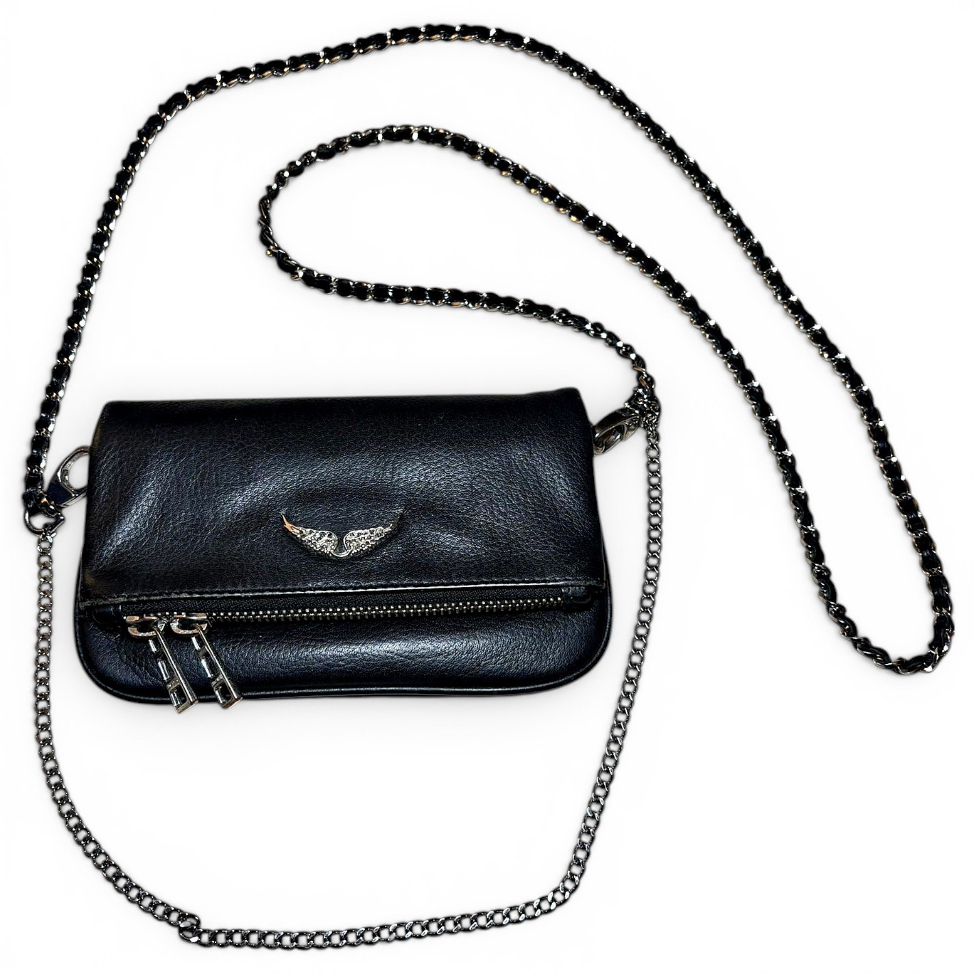 Rock leather clutch bag