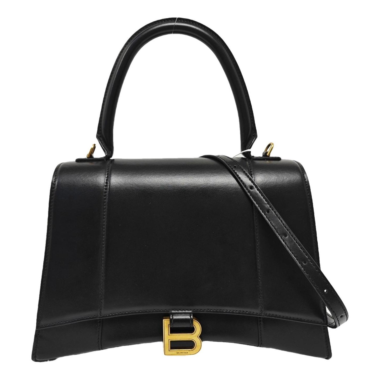 Hourglass leather handbag