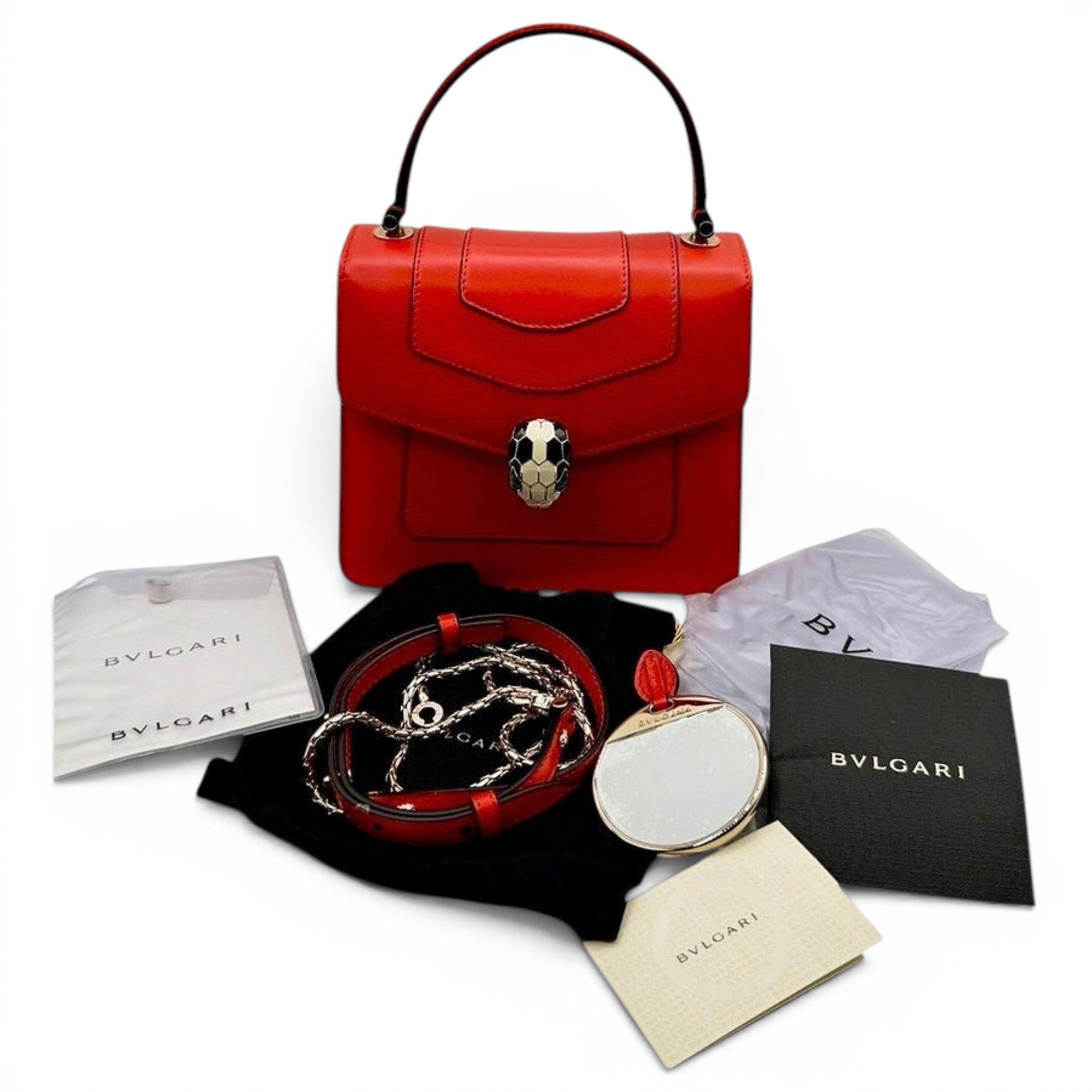 Bvlgari Serpenti leather clutch bag