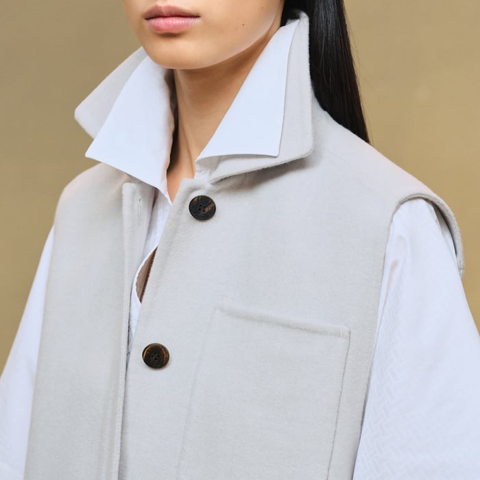 Gris Pervenche Overshirt Vest
