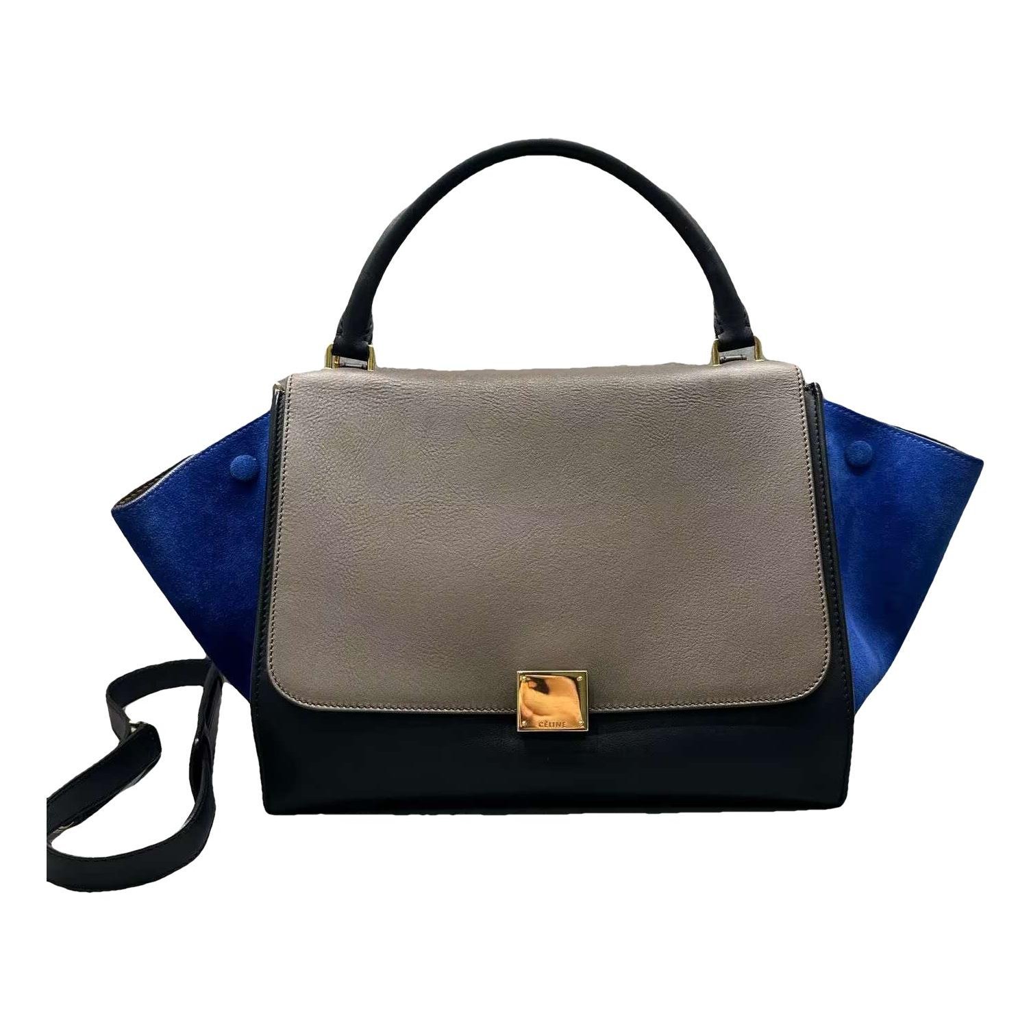 Trapèze leather handbag