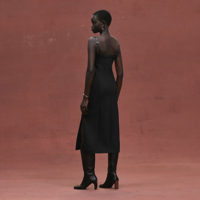 Noir Bustier Dress With Shoulder Straps