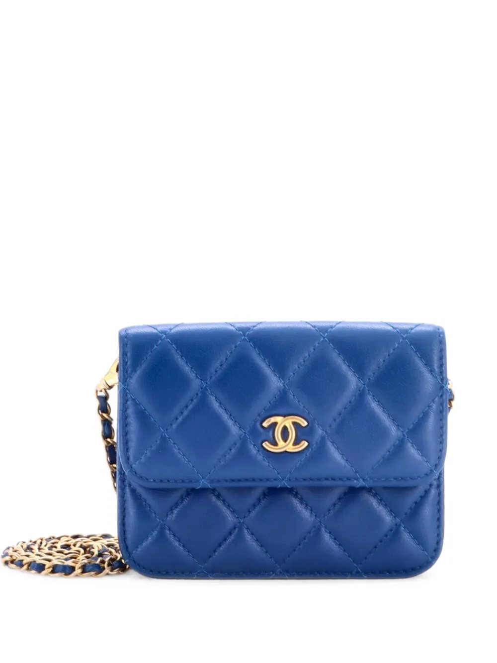 Pearl Crush Flap Clutch with Chain Quilted Lambskin Mini crossbody bag