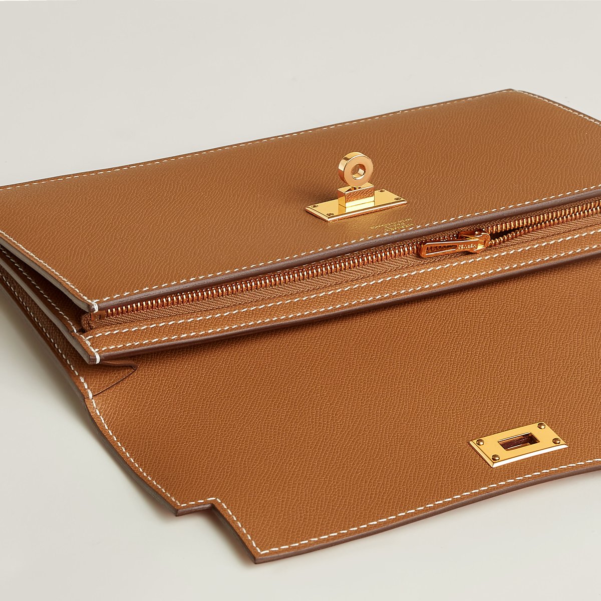 Gold Kelly Pocket Long Wallet