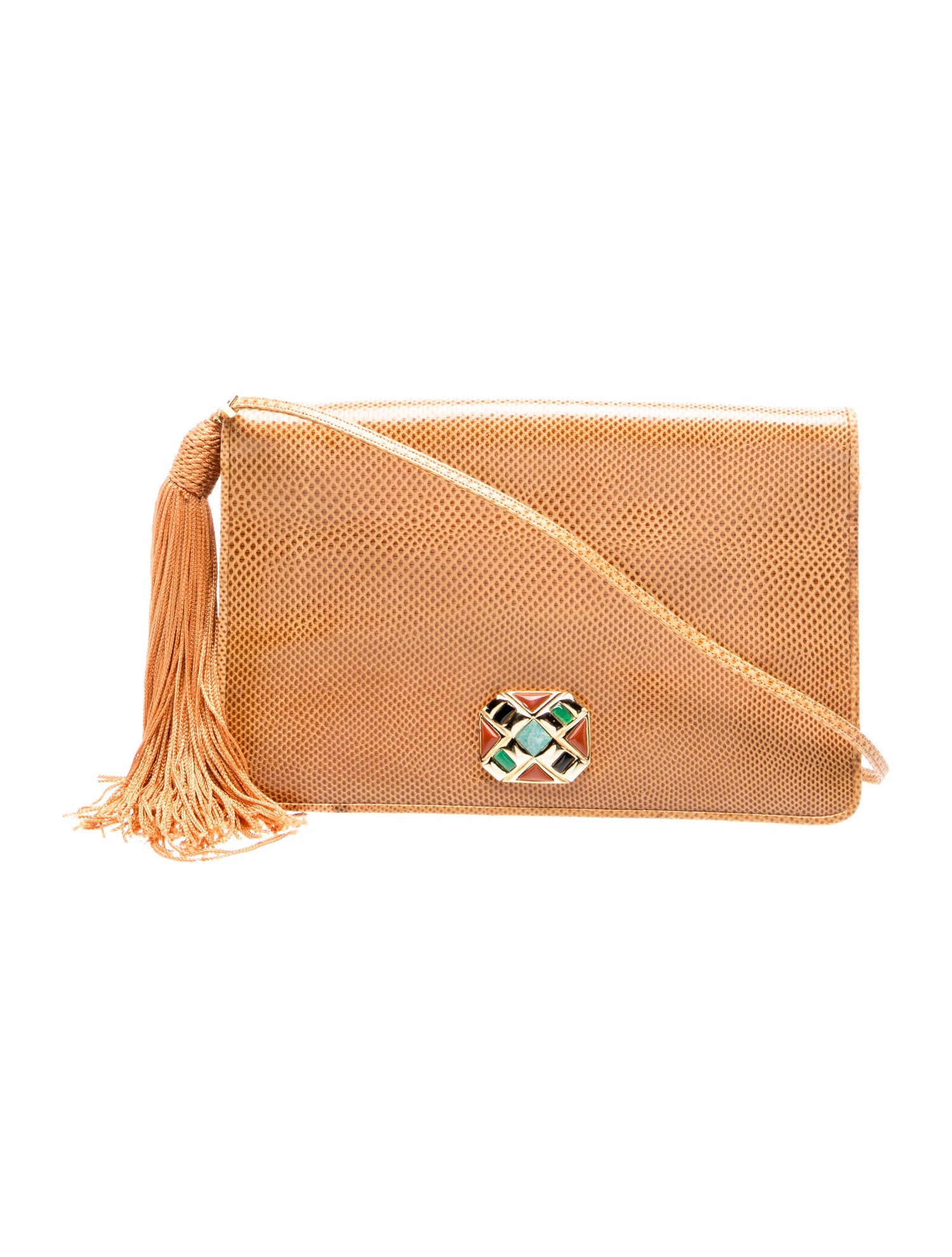 Embossed Leather Clutch