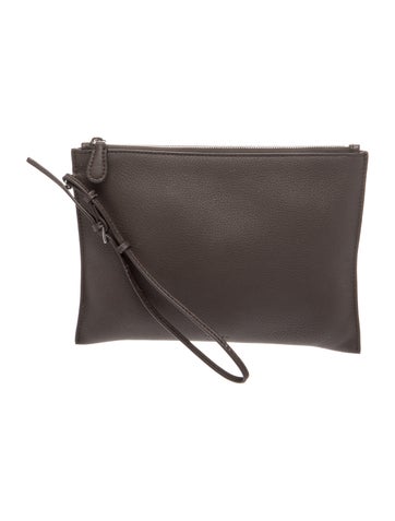 Leather Zip Fastening Clutch Bag Mini