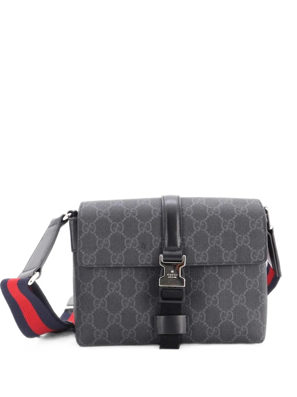 Front Buckle Web Messenger Bag GG Coated Canvas Mini crossbody bag