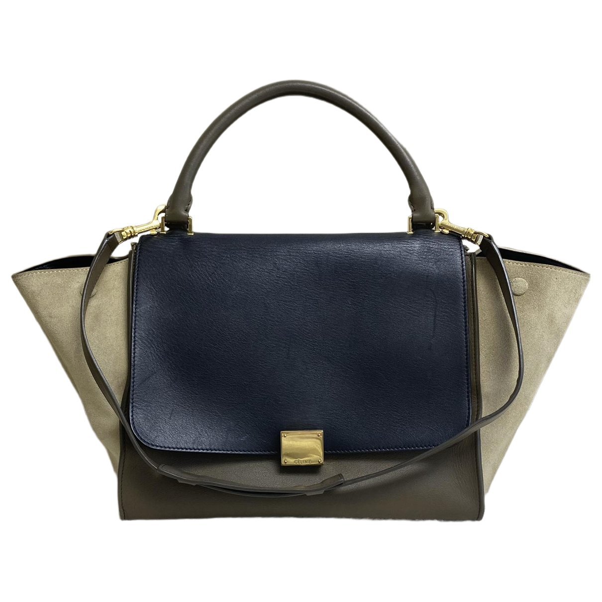 Trapèze leather handbag