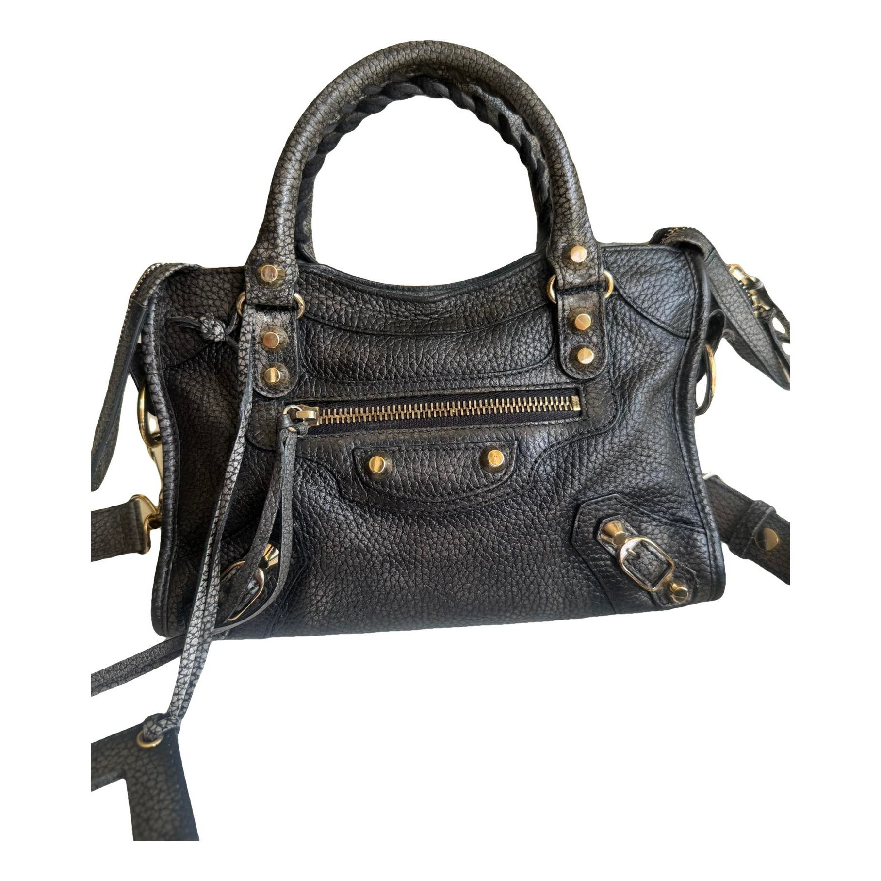 City leather handbag