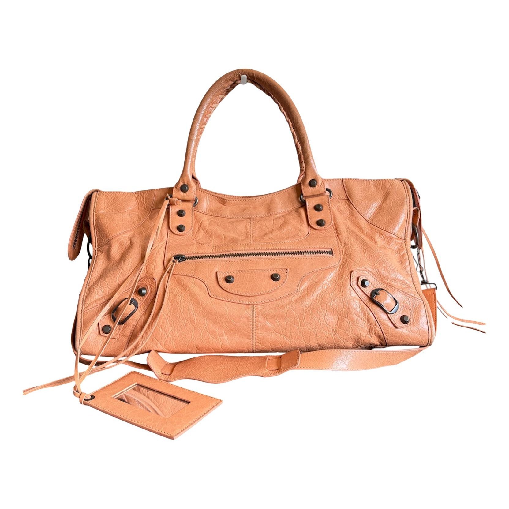 City leather handbag