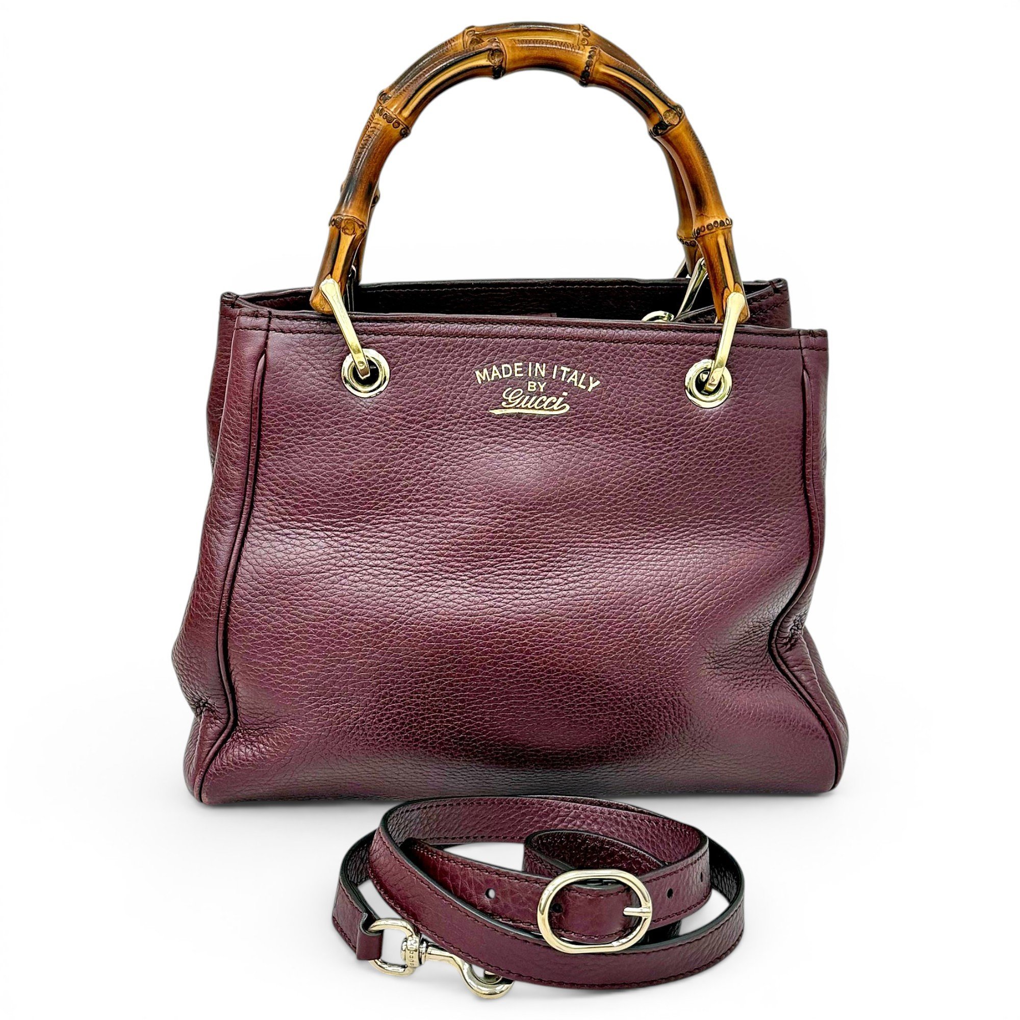Bamboo Shopper leather handbag