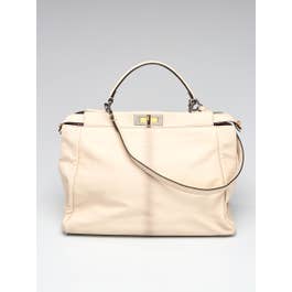 Fendi Fendi White Ombre Leather Large Peekaboo Satchel Bag 8BN210