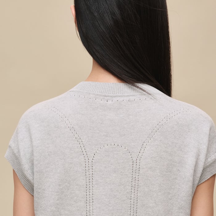 Gris Pervenche Short-sleeve Sweater