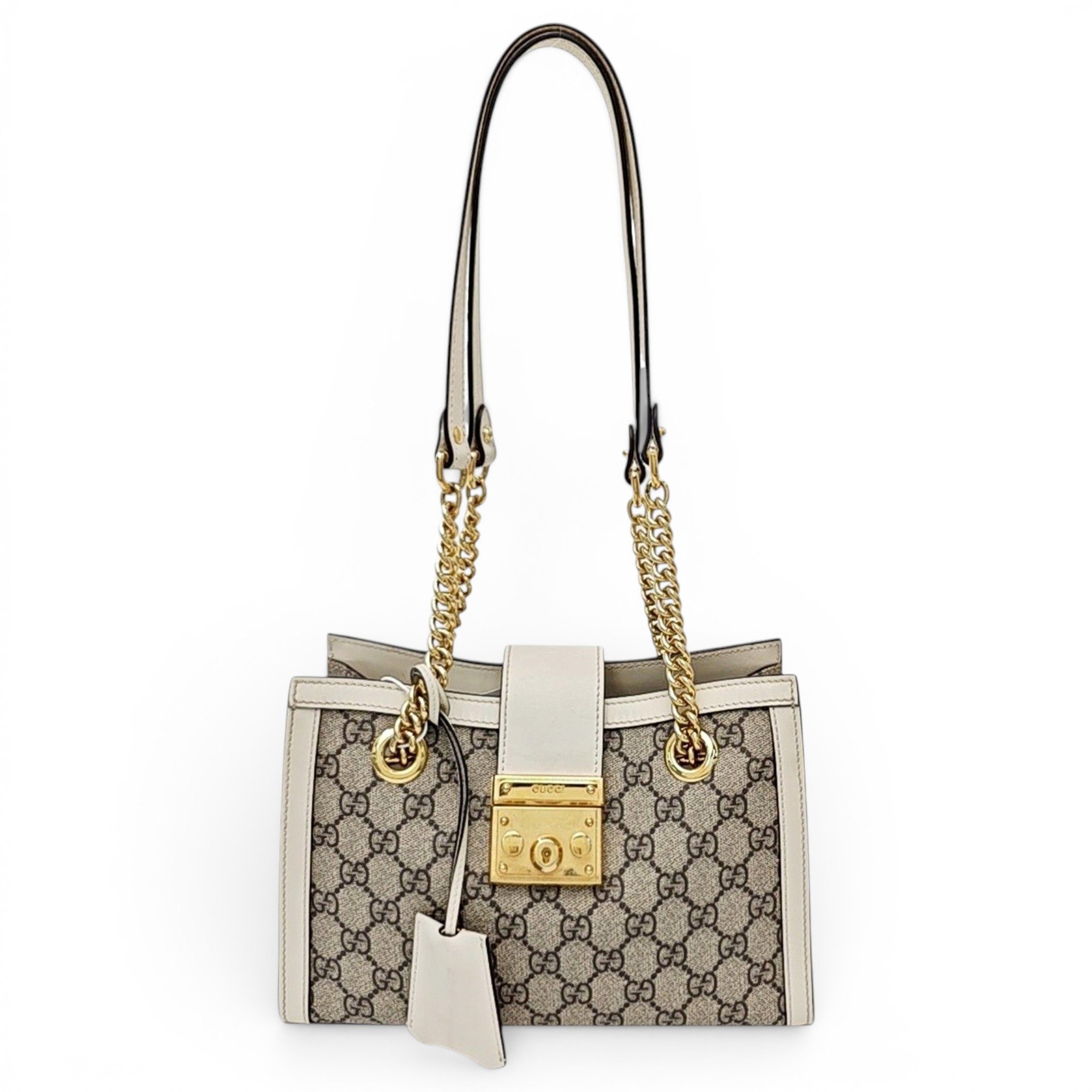 Padlock leather handbag