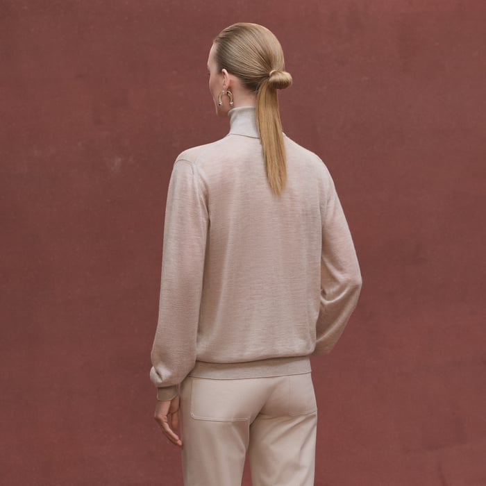 Beige Glaise Cashmere Long-sleeve Sweater