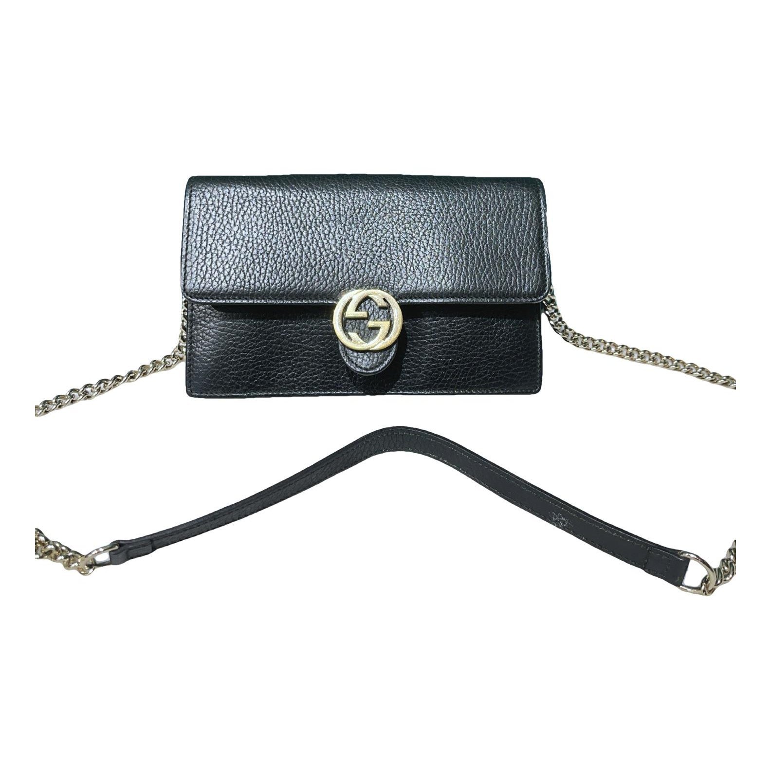 Interlocking leather handbag
