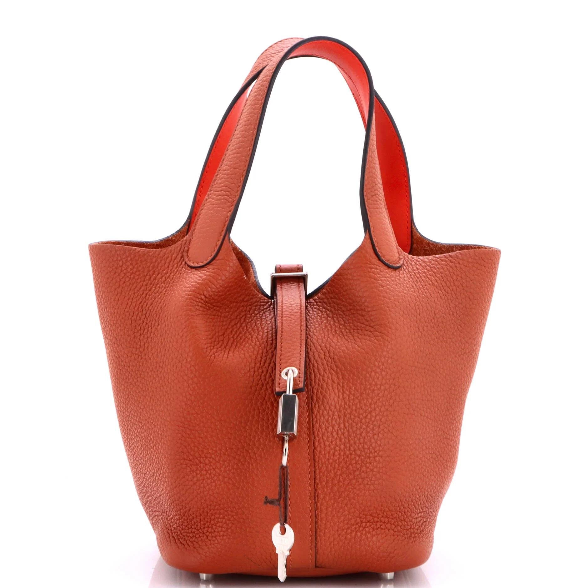 Picotin leather tote
