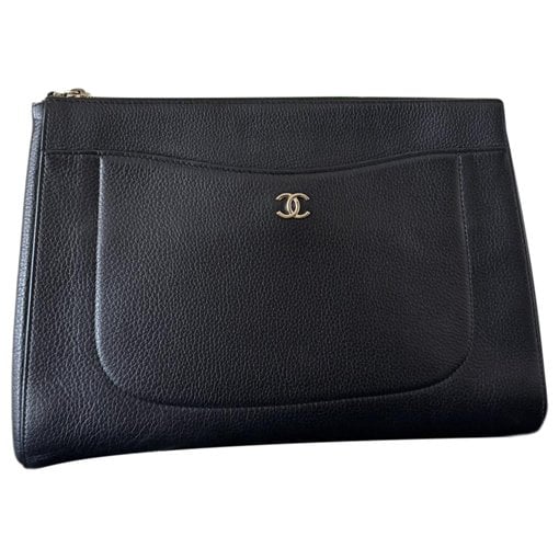 Leather clutch bag