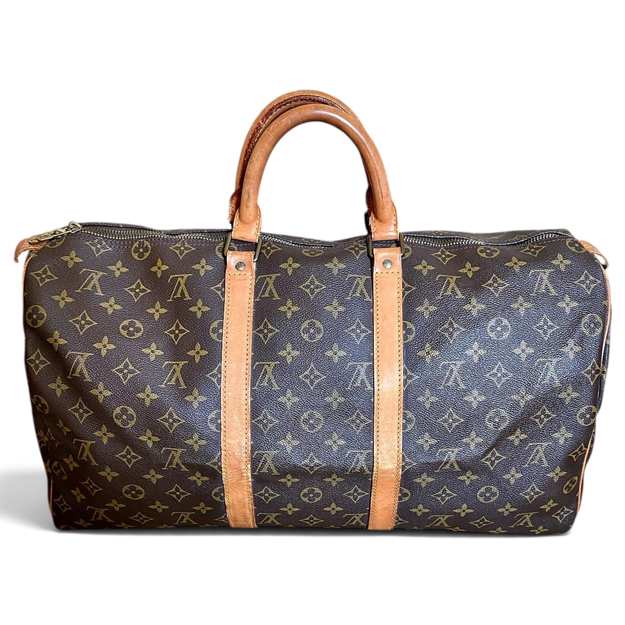 Keepall leather travel bag