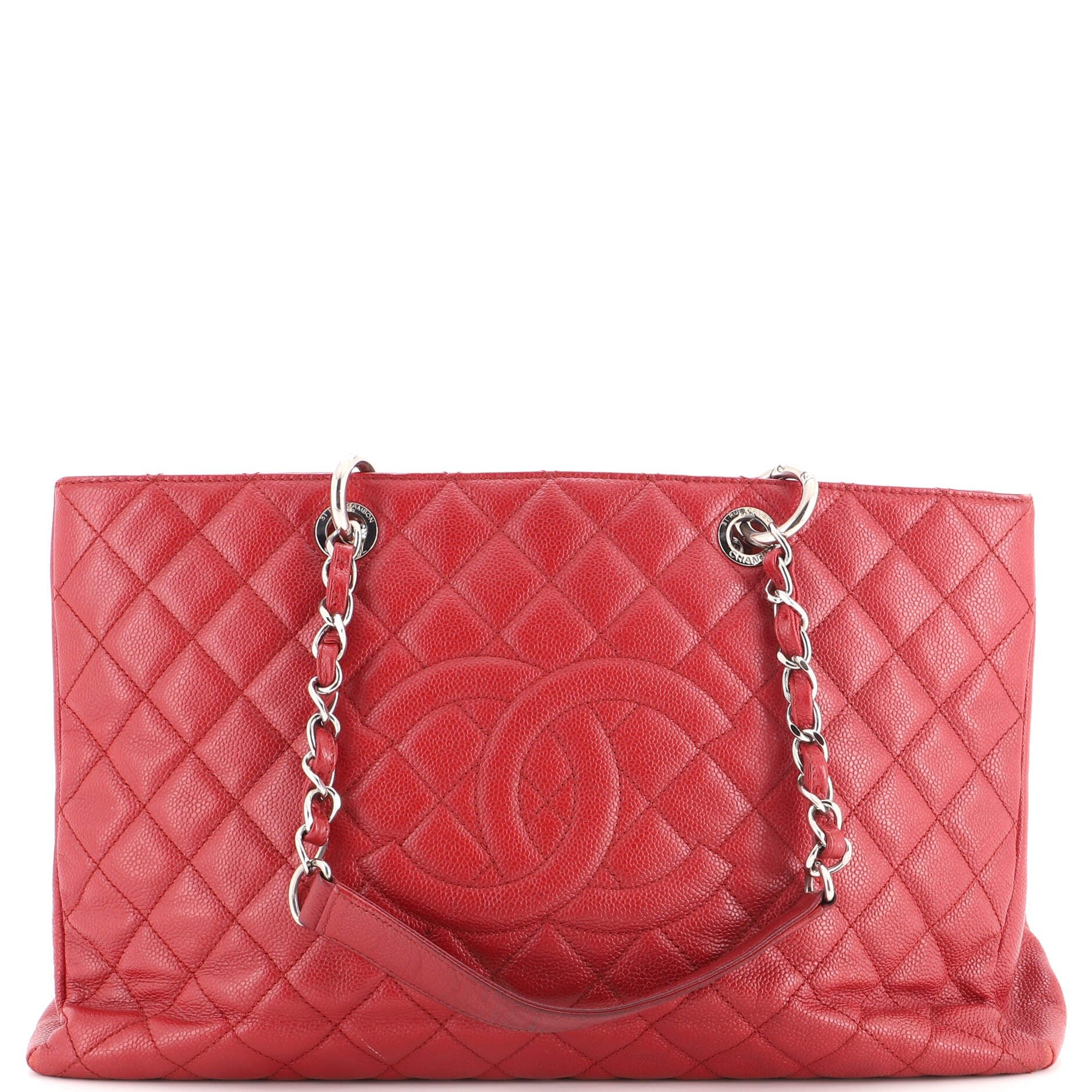 Grand Shopping Tote Quilted Caviar XL