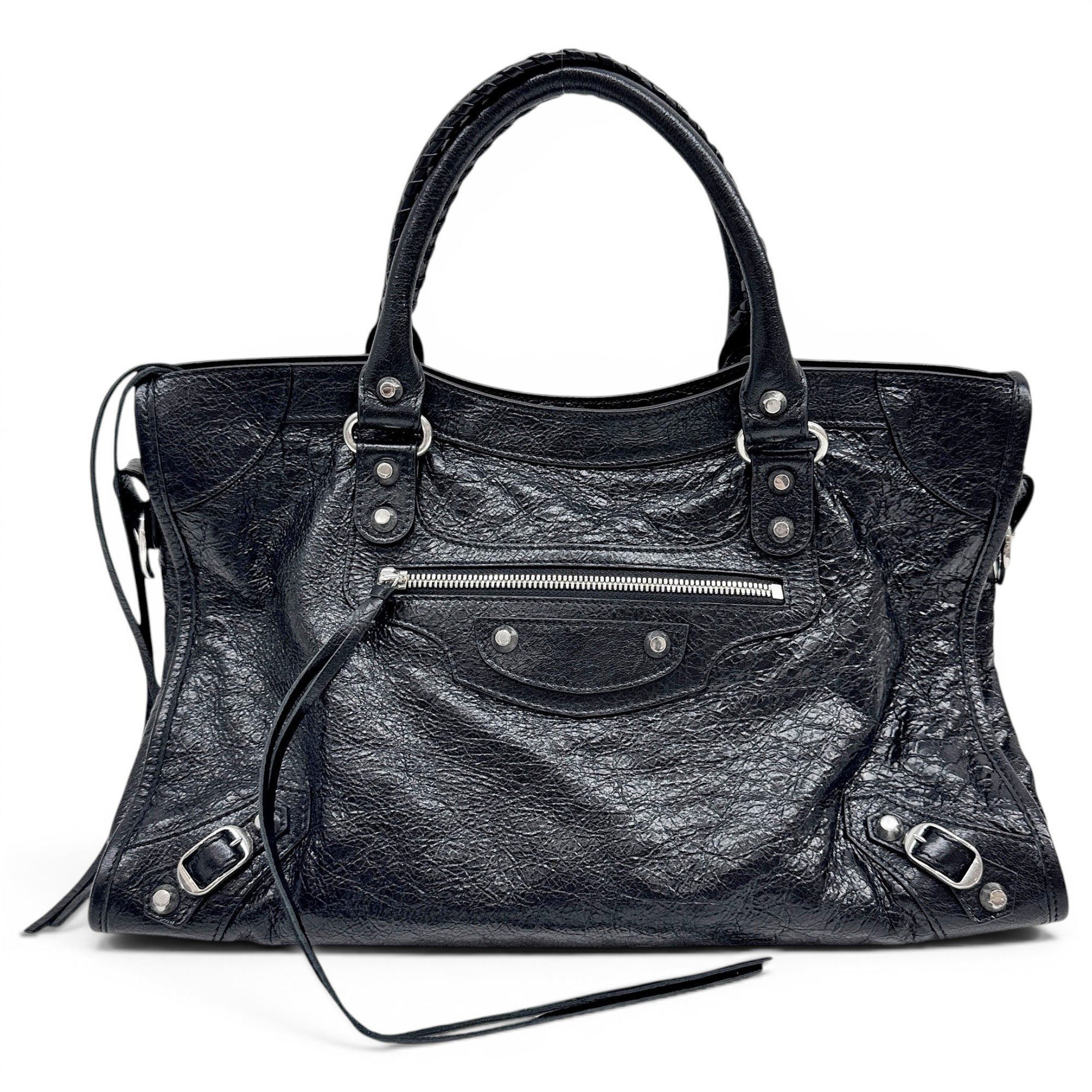City leather handbag