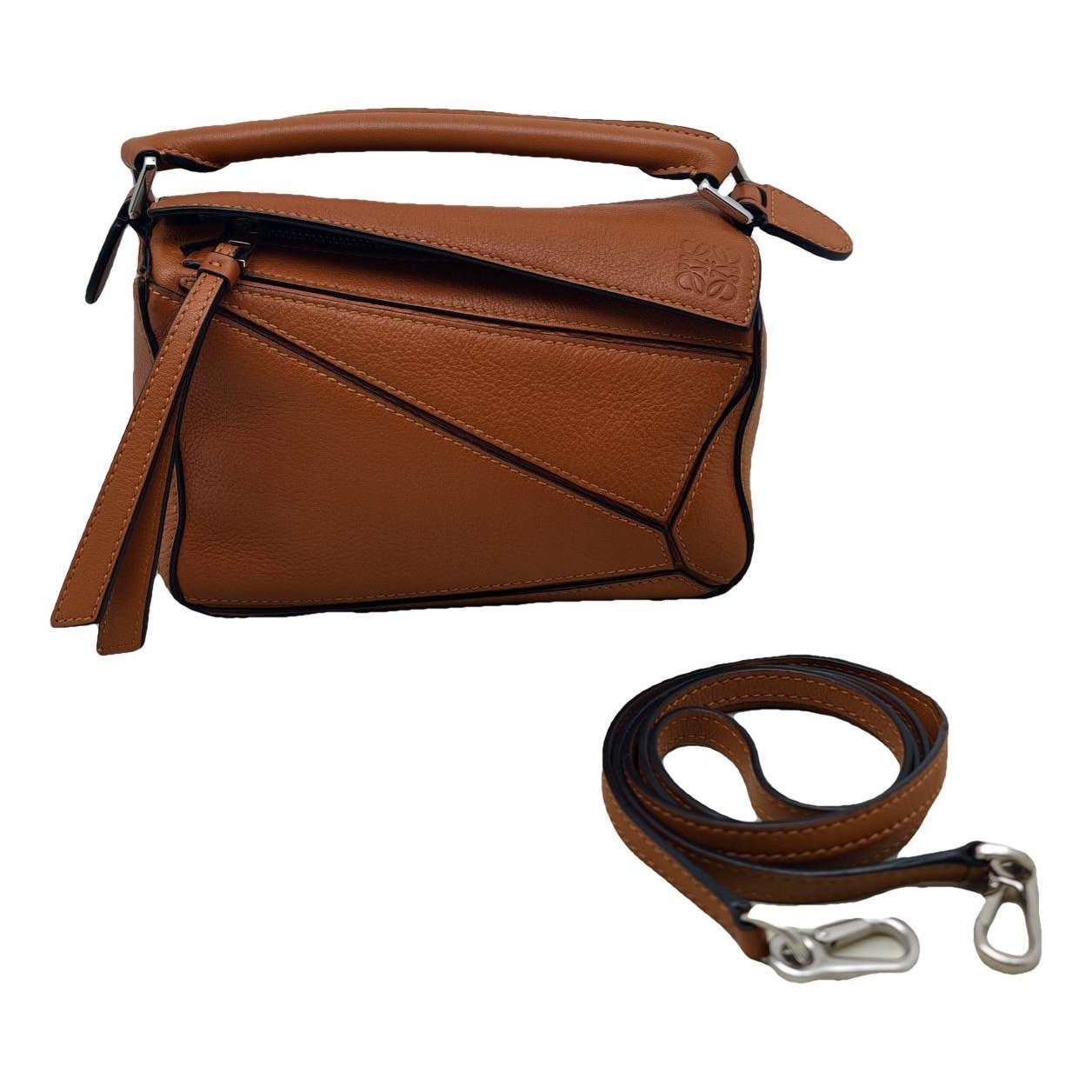 Puzzle leather handbag