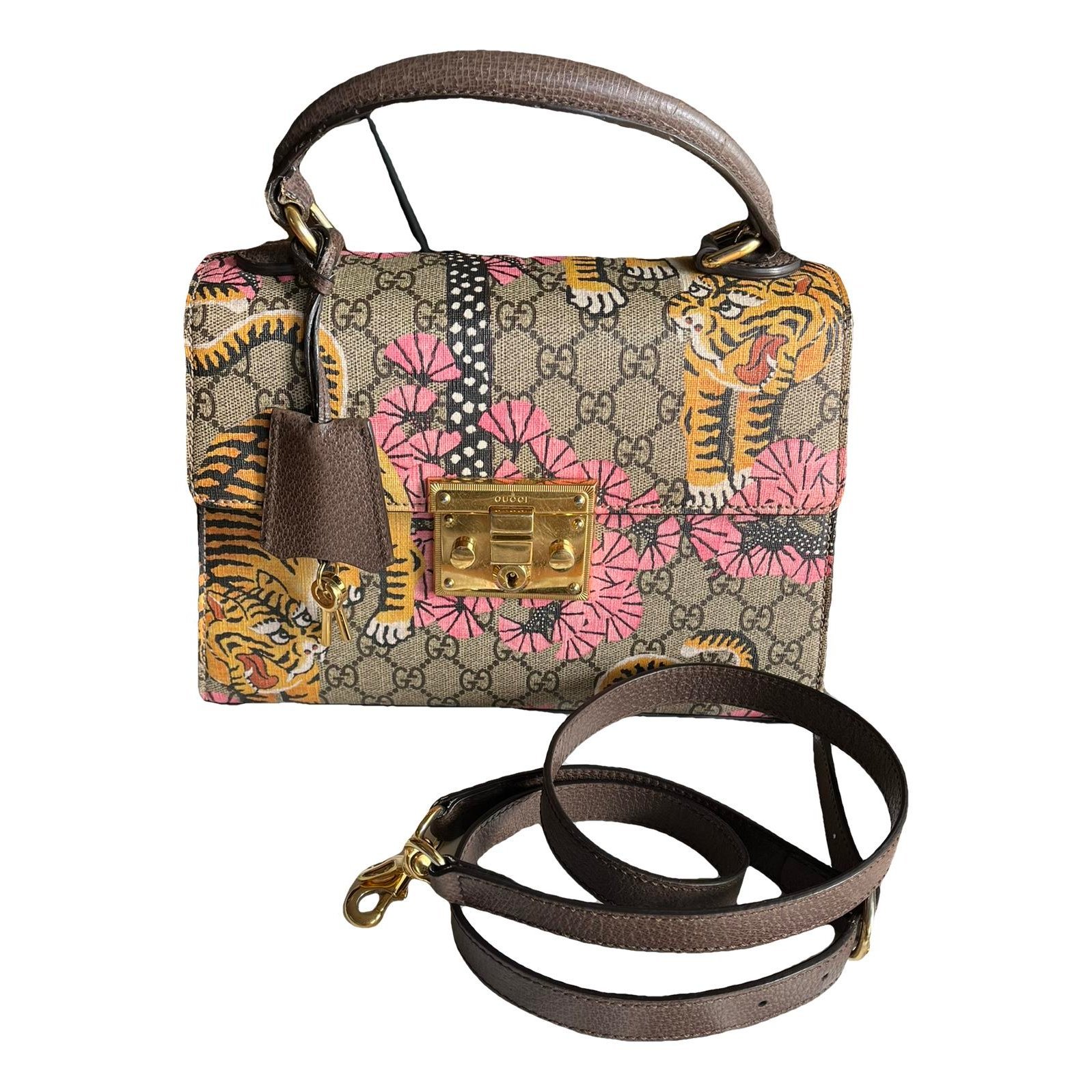 Padlock leather crossbody bag