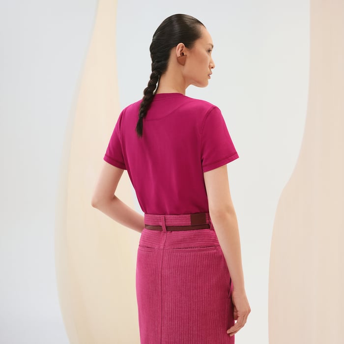 Rose Bougainvillier Embroidered Pocket T-shirt