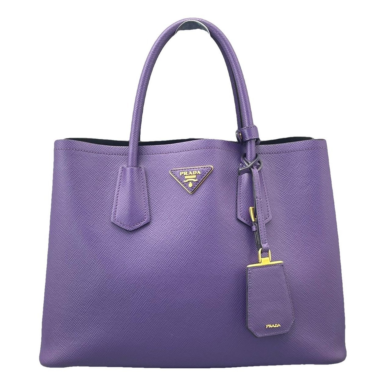 Double leather handbag