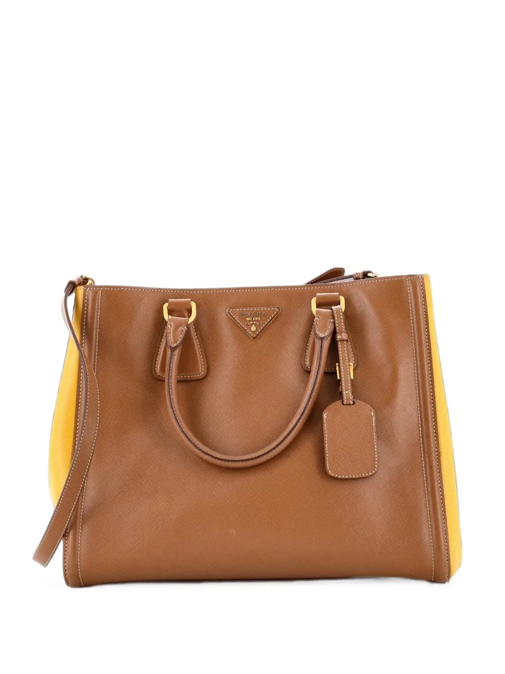 Bicolor Lux Convertible Open Saffiano Leather Medium tote bag