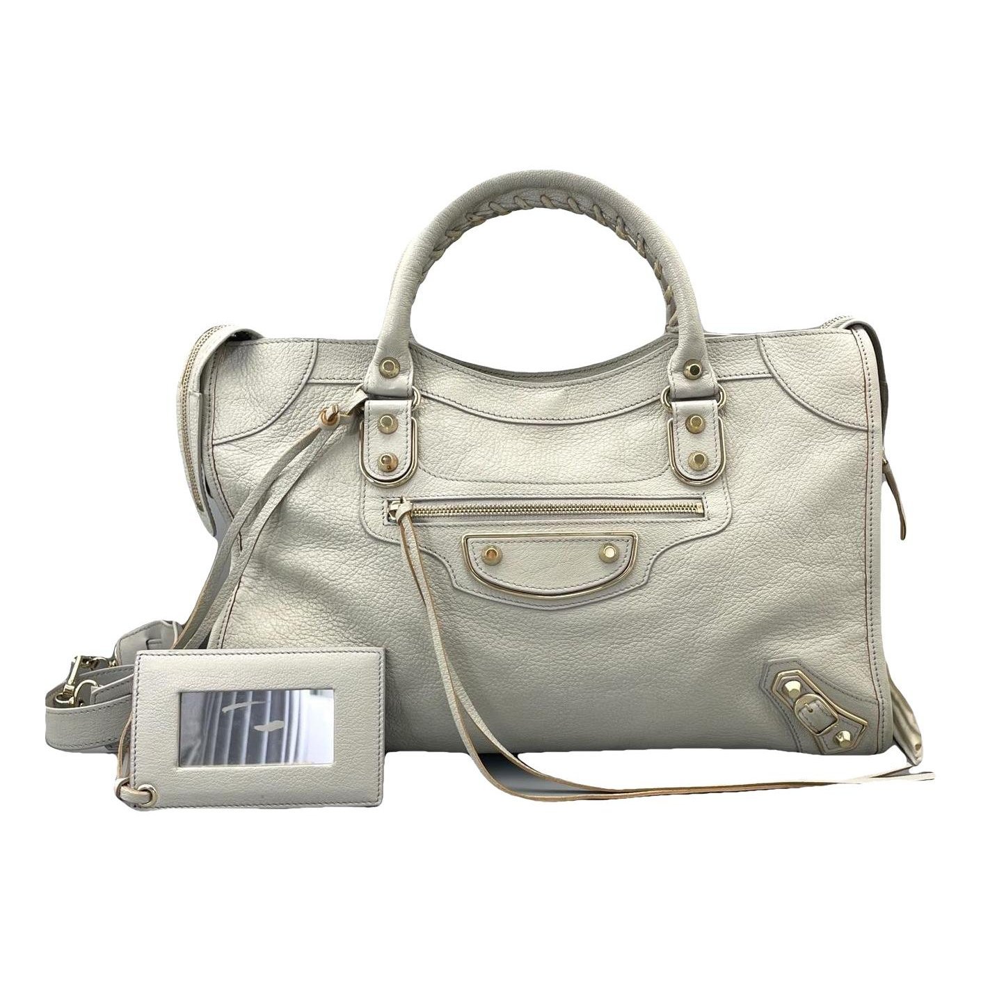 City leather handbag