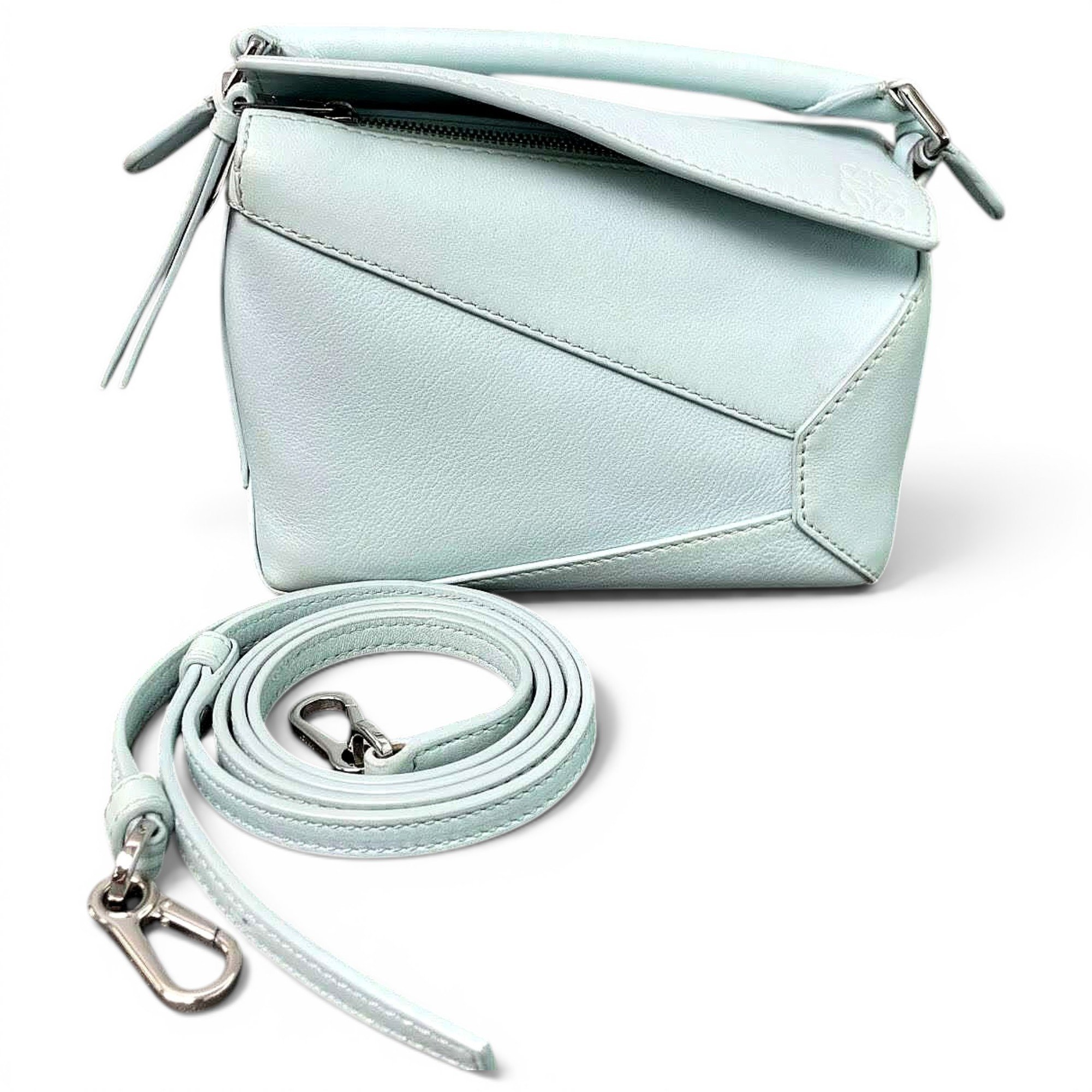 Puzzle leather handbag