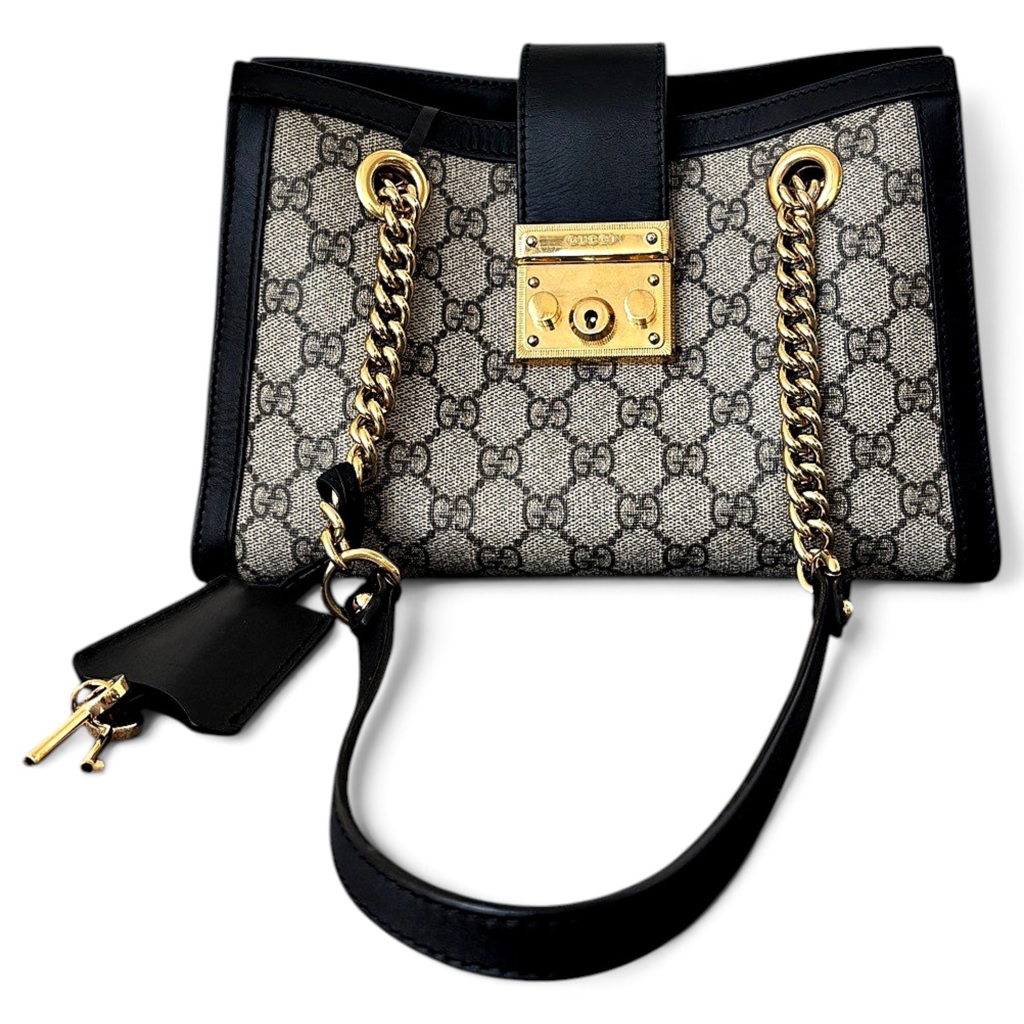 Padlock leather handbag