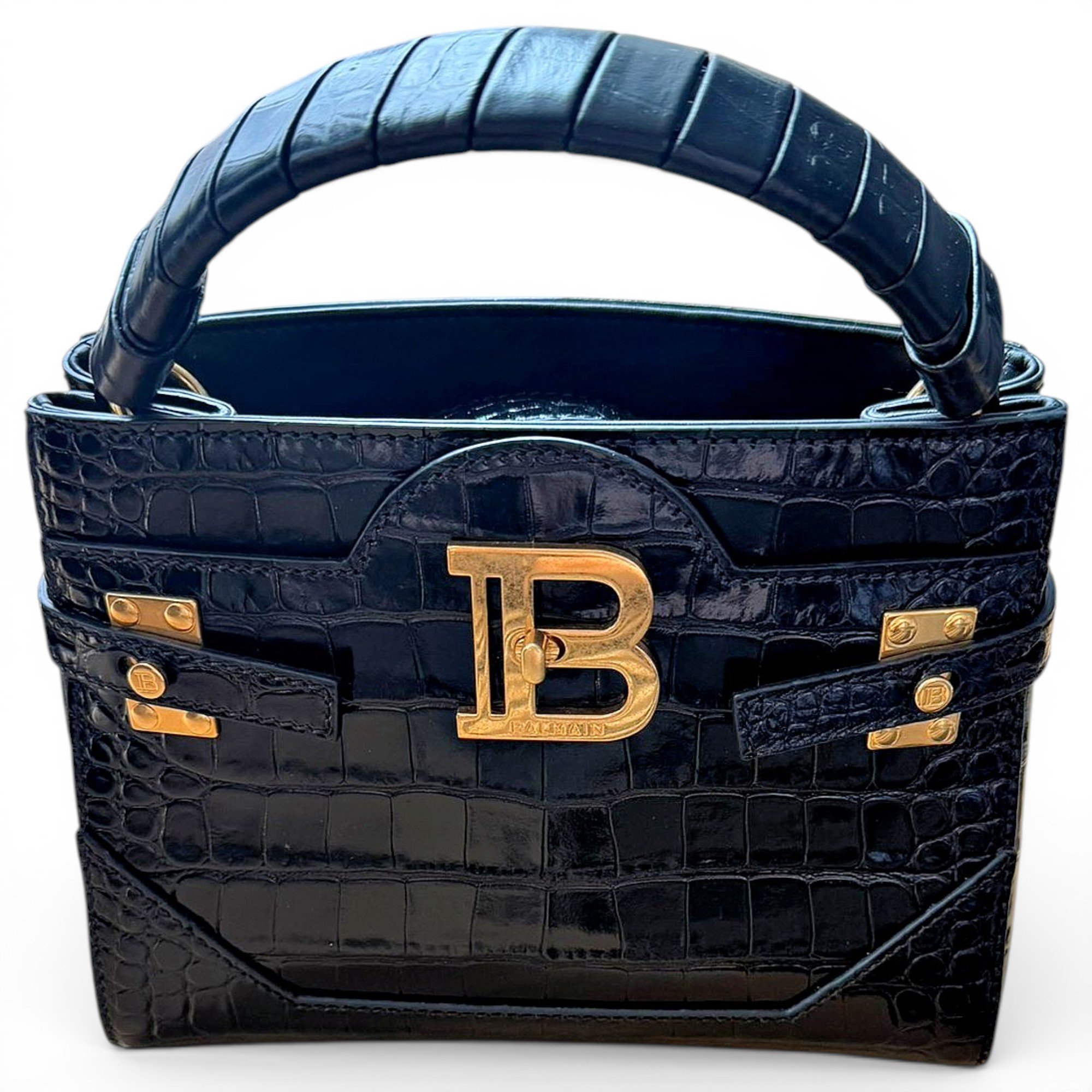 Balmain BBuzz crocodile handbag