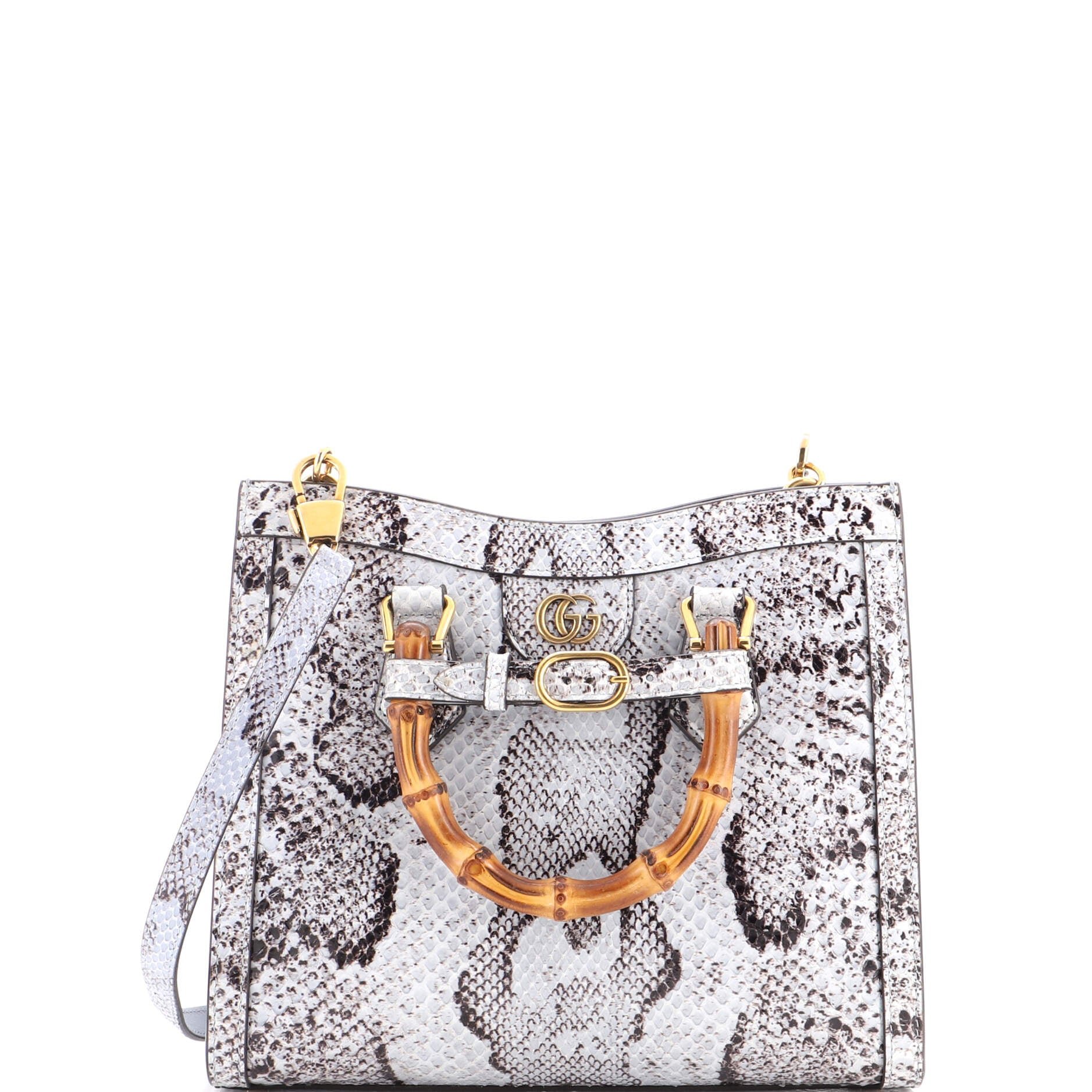 Diana NM Bamboo Handle Tote Python Small