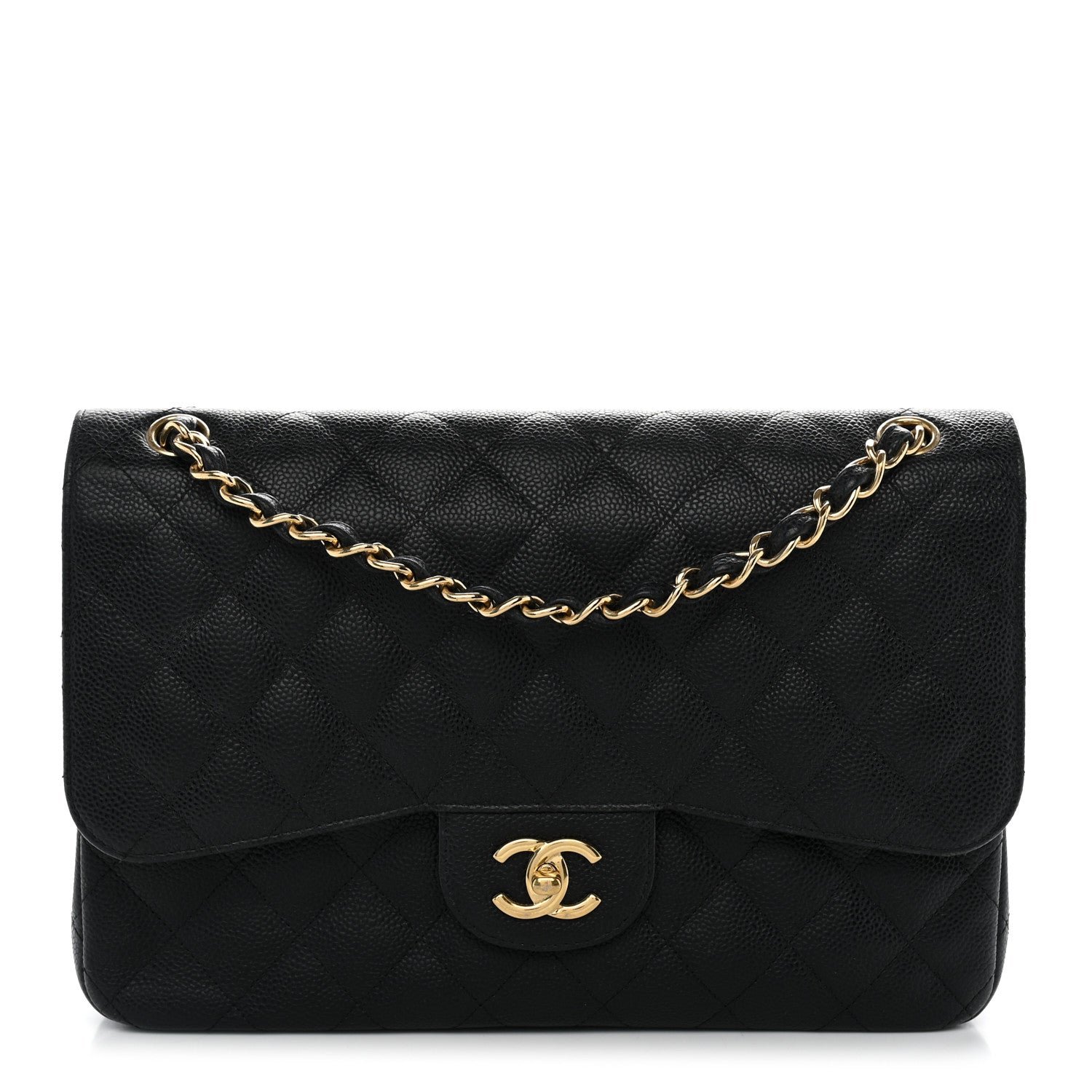 Chanel Caviar Quilted Jumbo Double Flap Black
