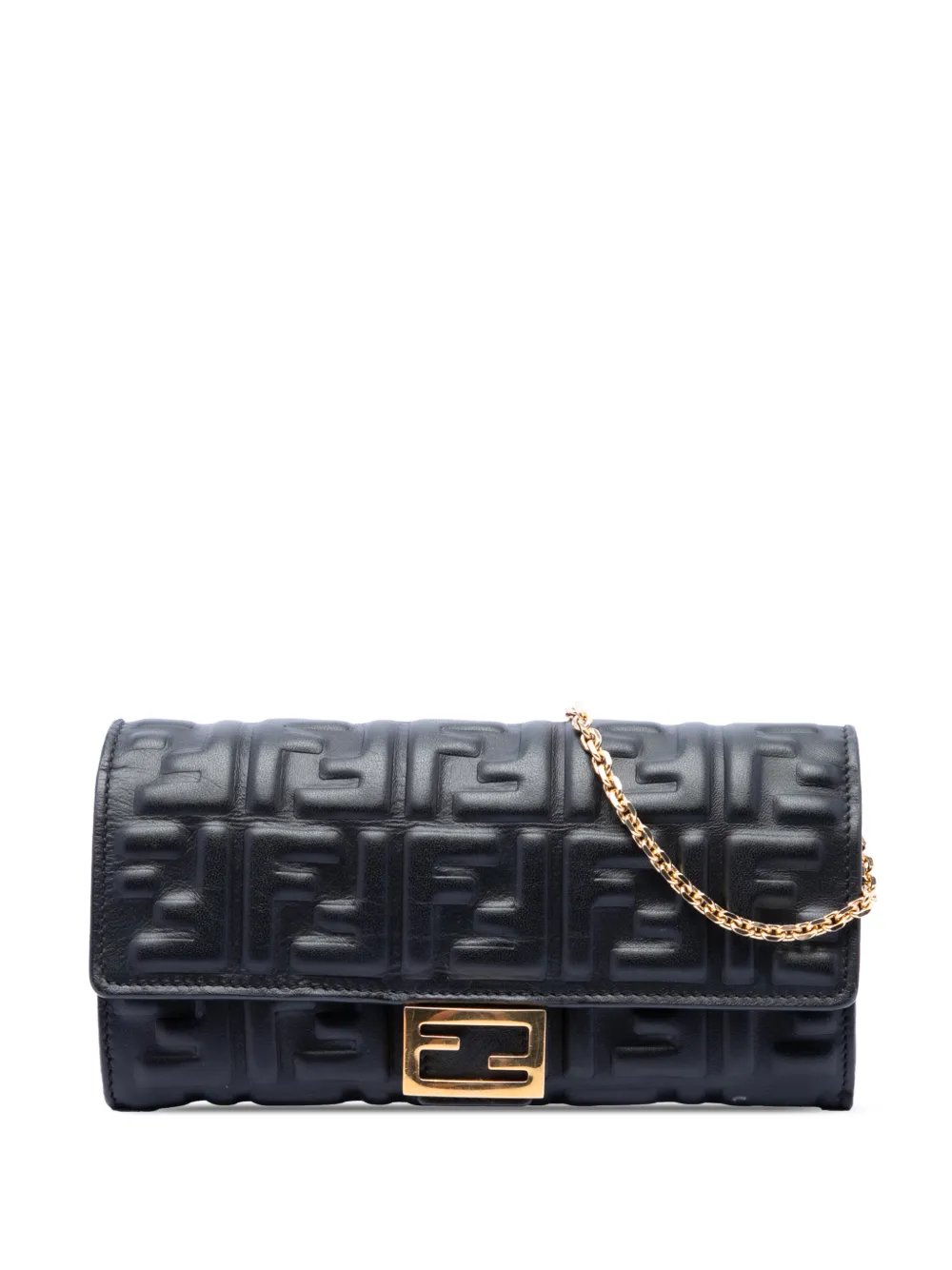2010-2026 Zucca Embossed Nappa Baguette Continental Wallet With Chain crossbody bag