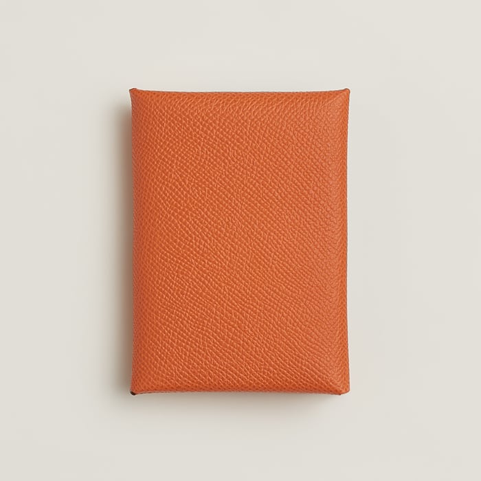 Orange Calvi Duo Compact Card Holder
