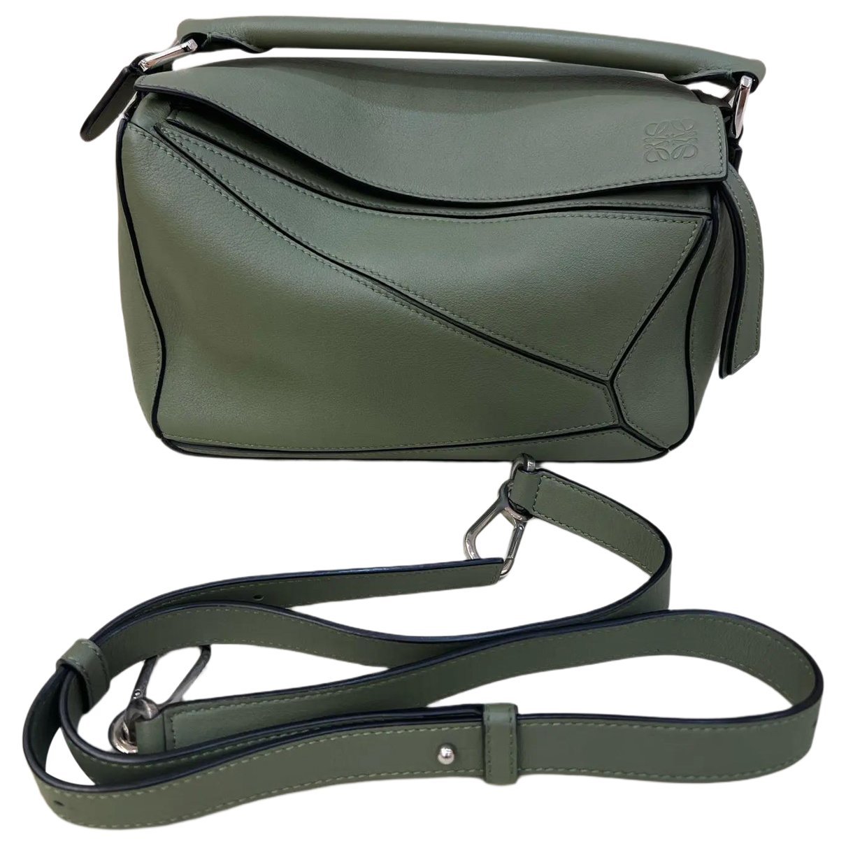 Puzzle leather crossbody bag
