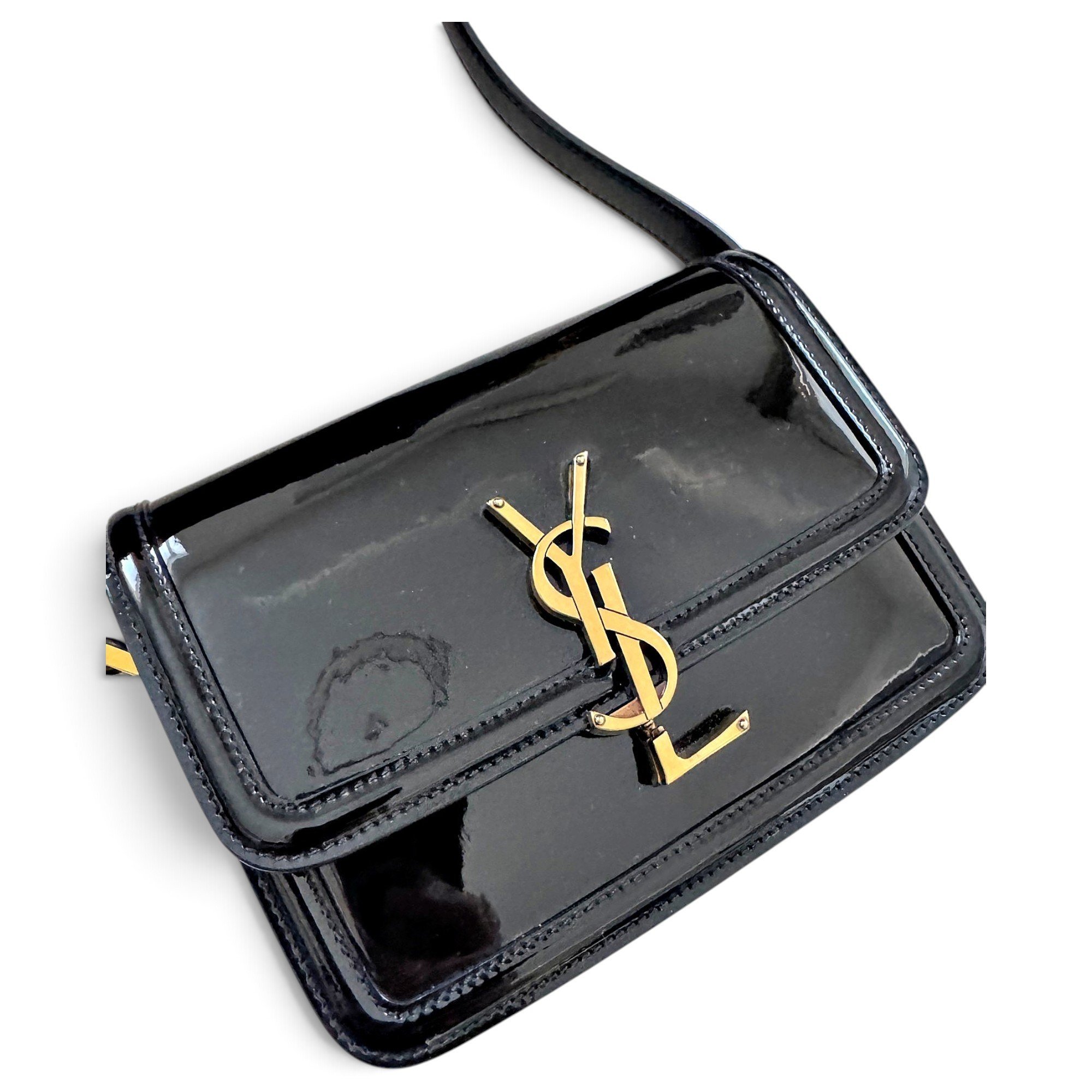 Solférino patent leather handbag