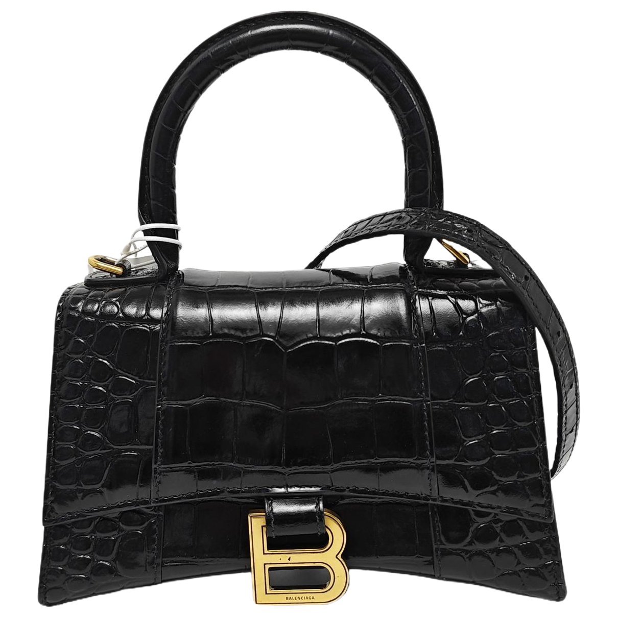 Hourglass leather handbag