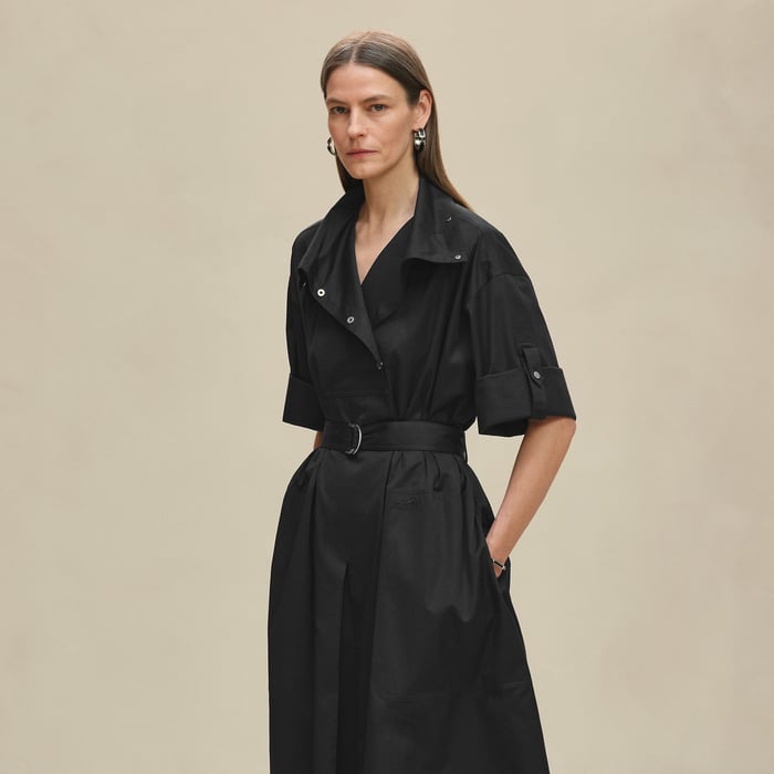 Noir Belted Wide Dress