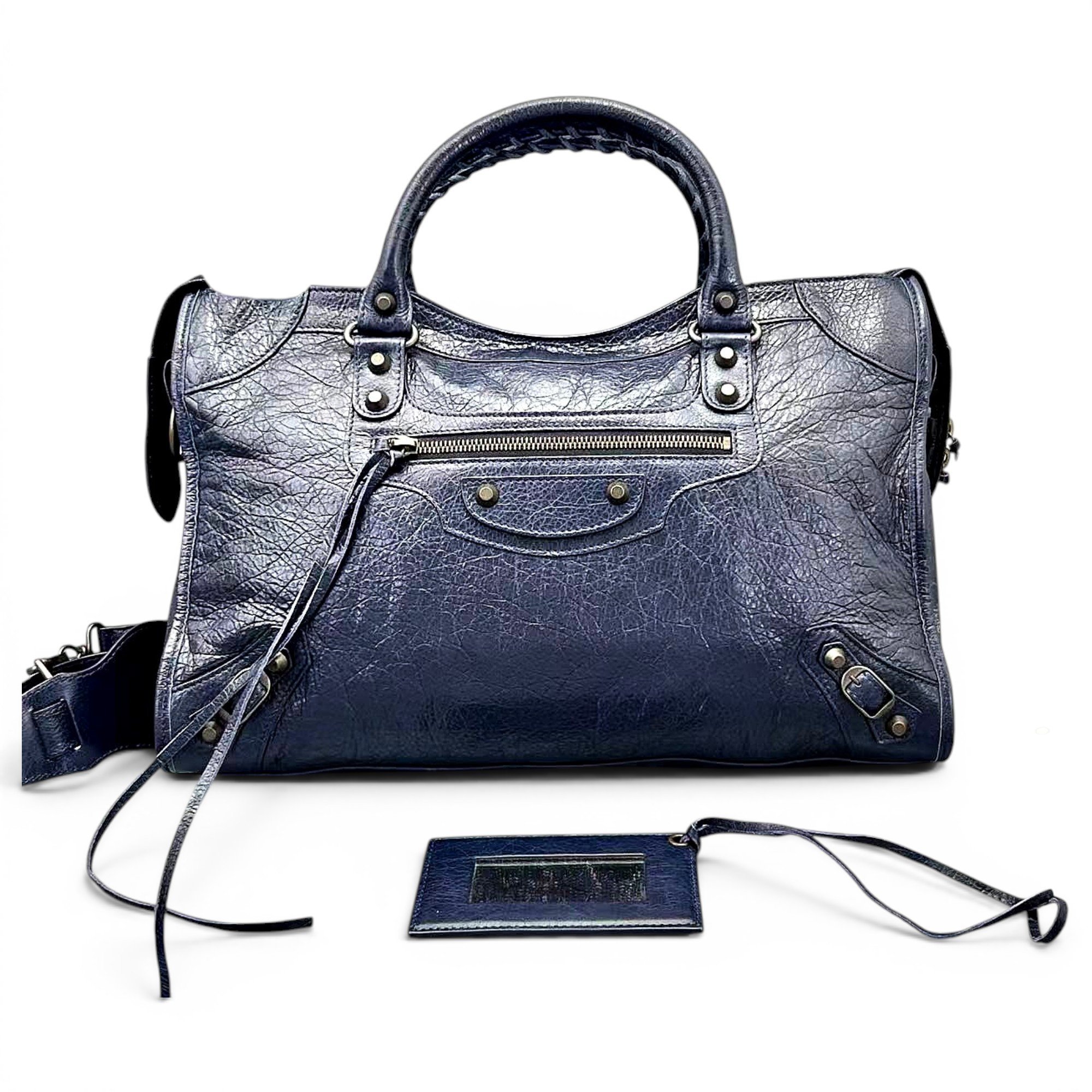 City leather handbag