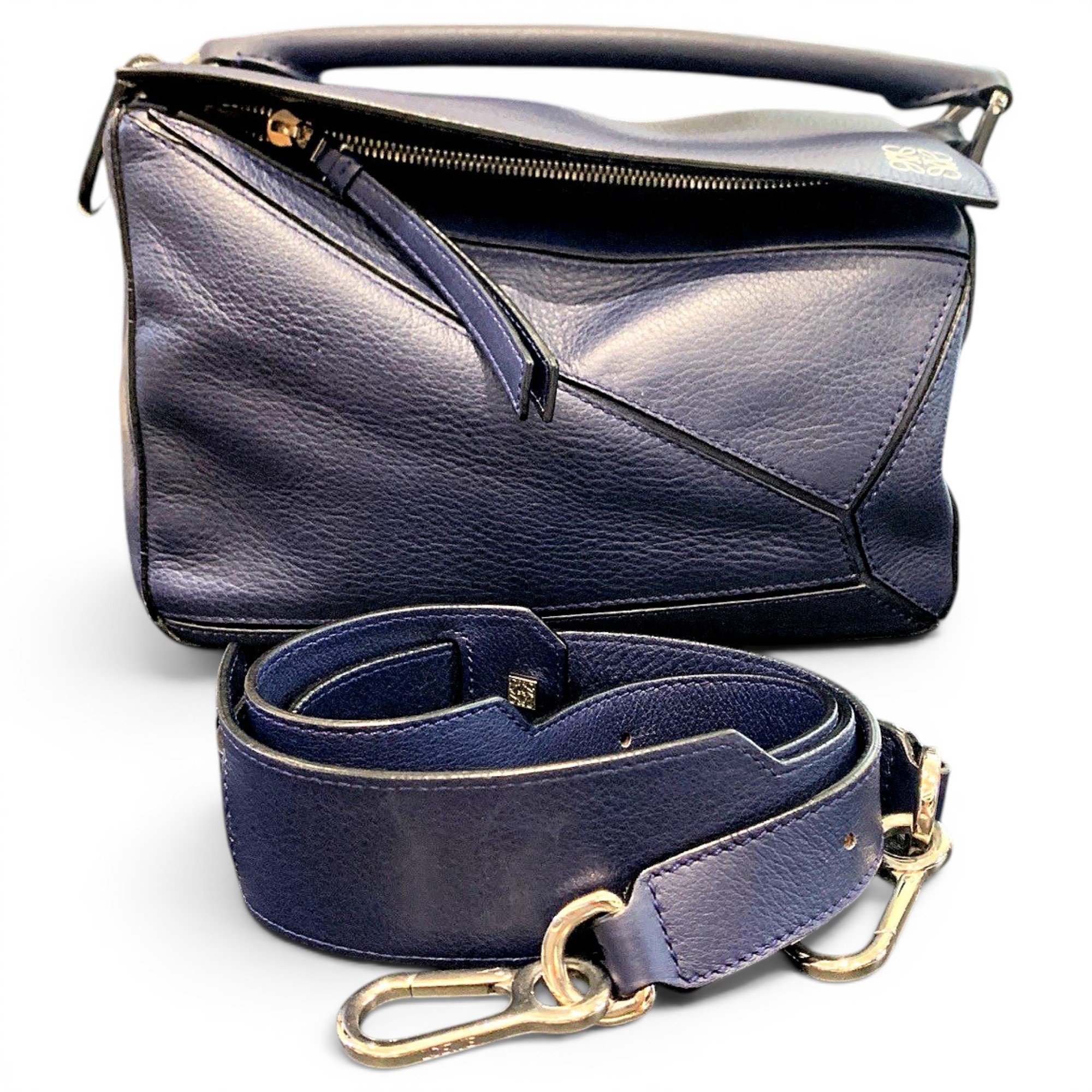Puzzle leather handbag