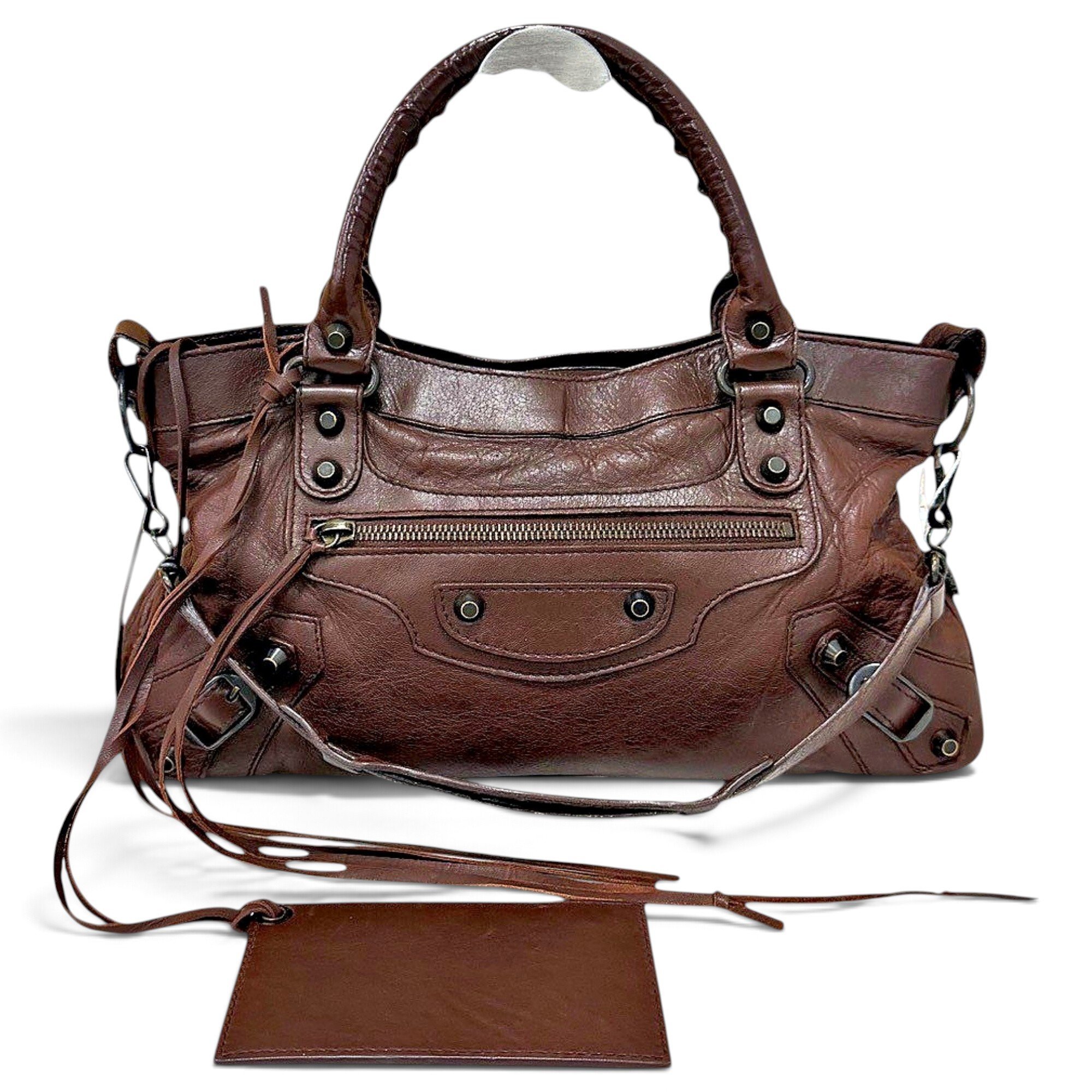 City leather handbag
