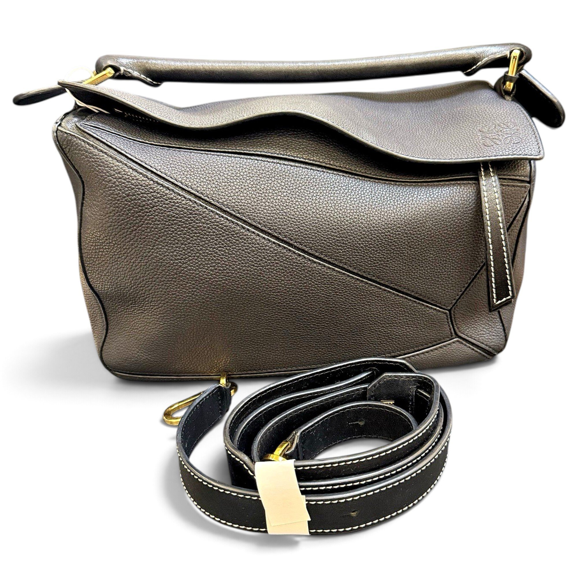 Puzzle leather handbag